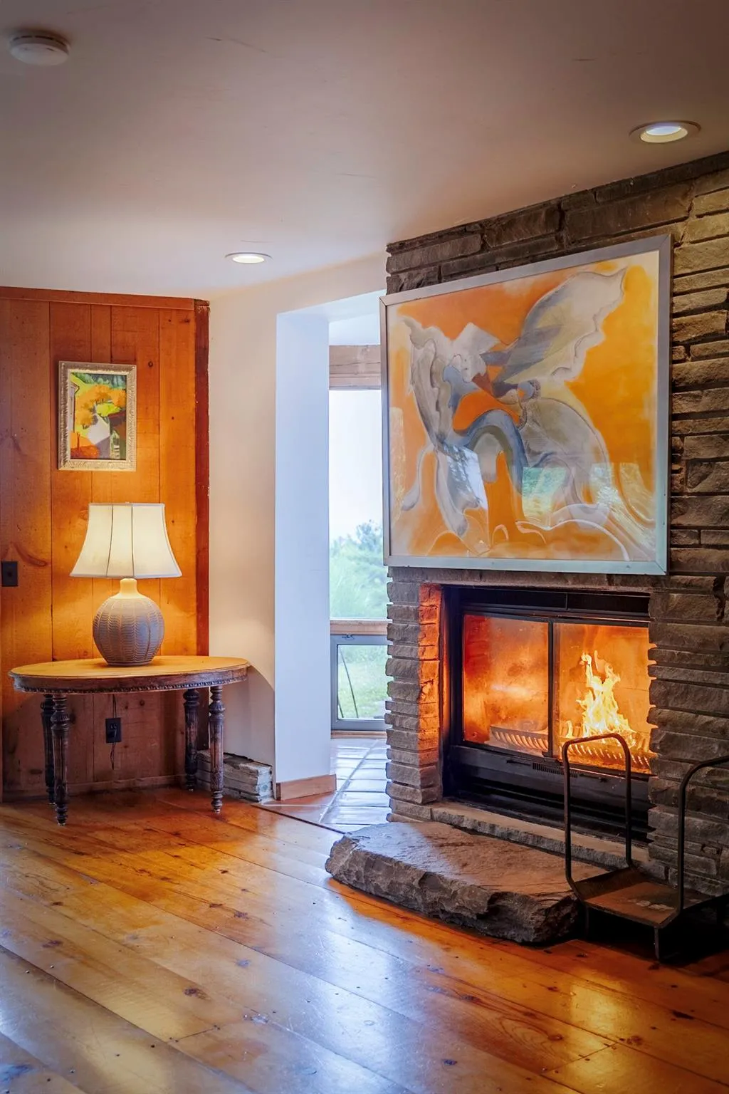 Lower level fireplace Lower level fireplace