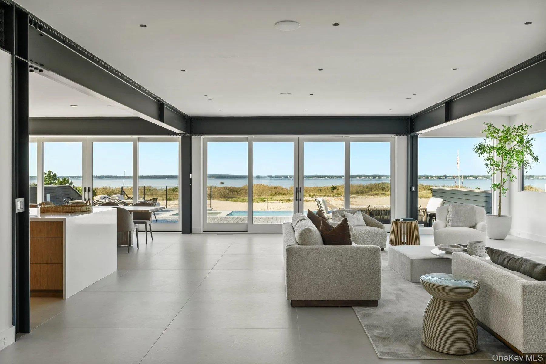 Community lobby with a water view Community lobby with a water view