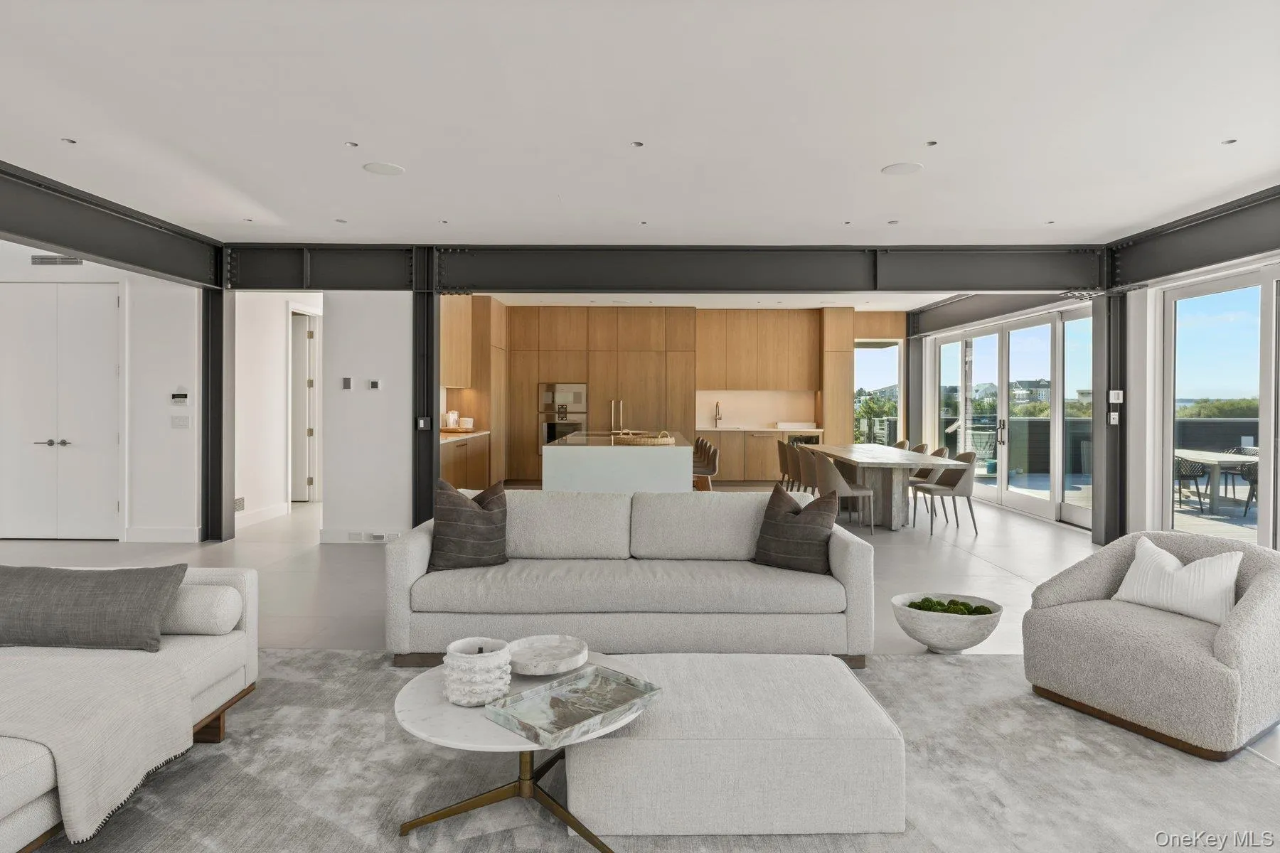 Living room featuring concrete floors Living room featuring concrete floors