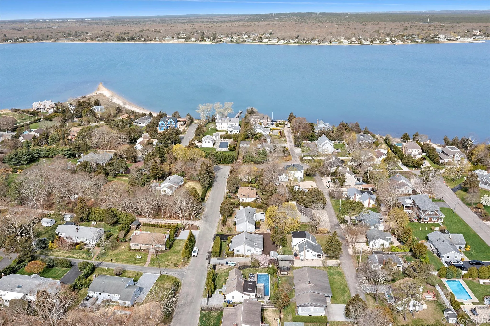 Aerial view with a water view and a residential view Aerial view with a water view and a residential view