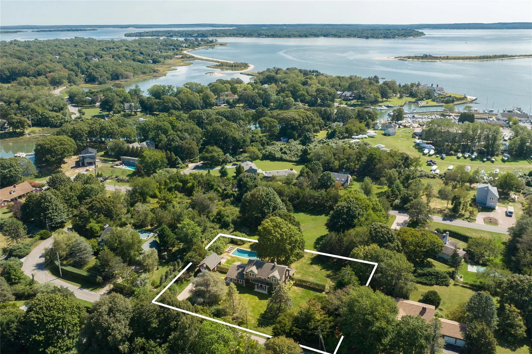 Drone / aerial view with a water view Drone / aerial view with a water view