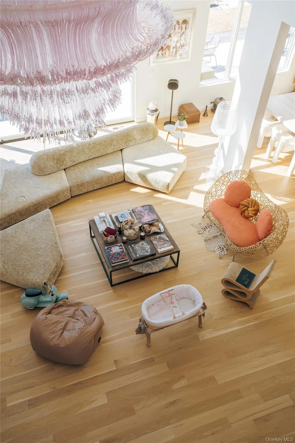 Living area with wood finished floors Living area with wood finished floors
