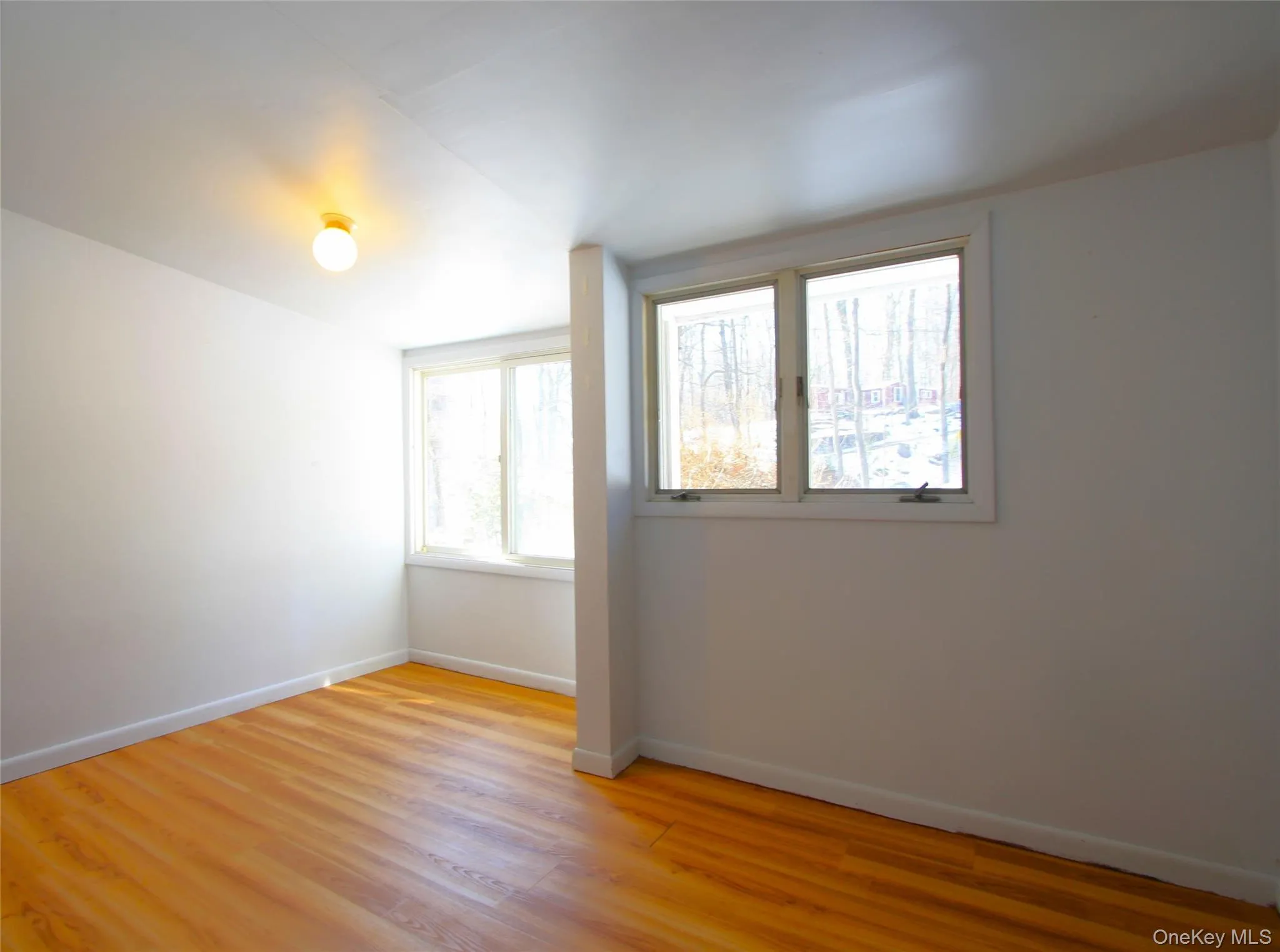 Finished but unheated, this room has much potential. Finished but unheated, this room has much potential.