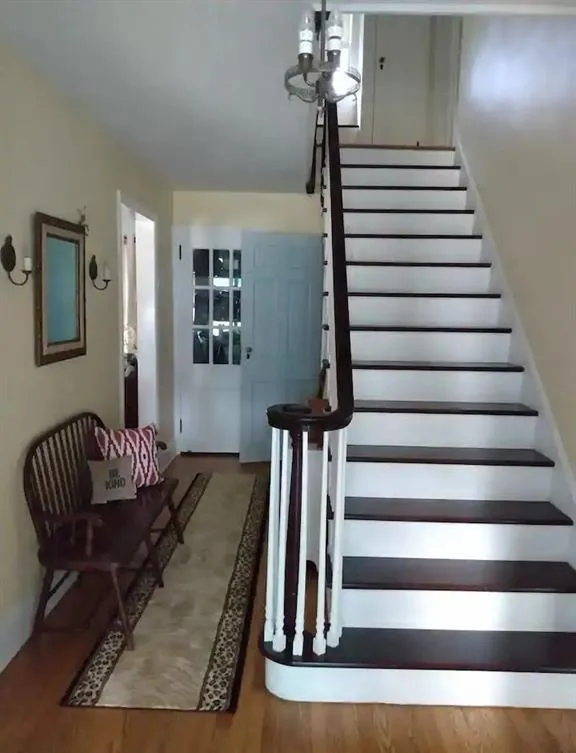 Staircase with wood finished floors Staircase with wood finished floors