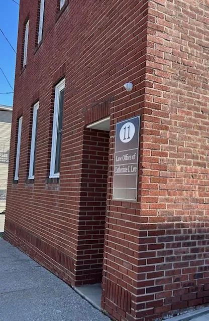 Side view of the brick building. Side view of the brick building.