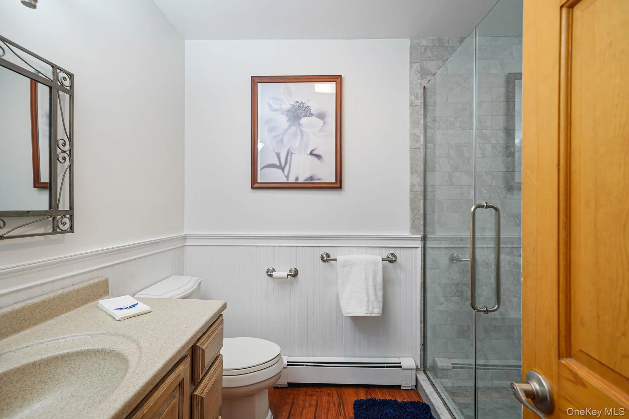 First Floor Full Bath with Single Sink Vanity. Glass Shower First Floor Full Bath with Single Sink Vanity. Glass Shower