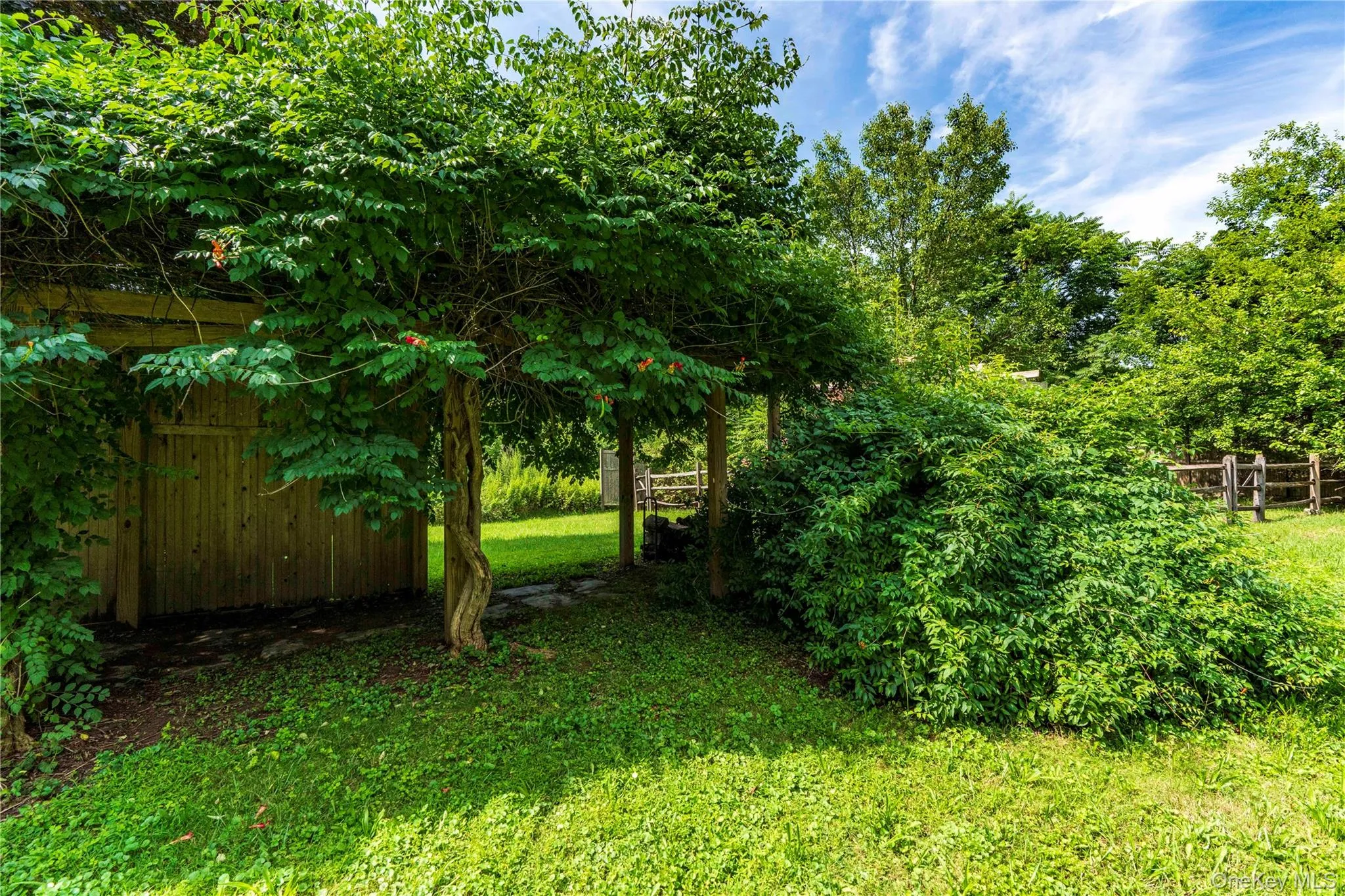 Trellised Walkway from House to the Garden Trellised Walkway from House to the Garden