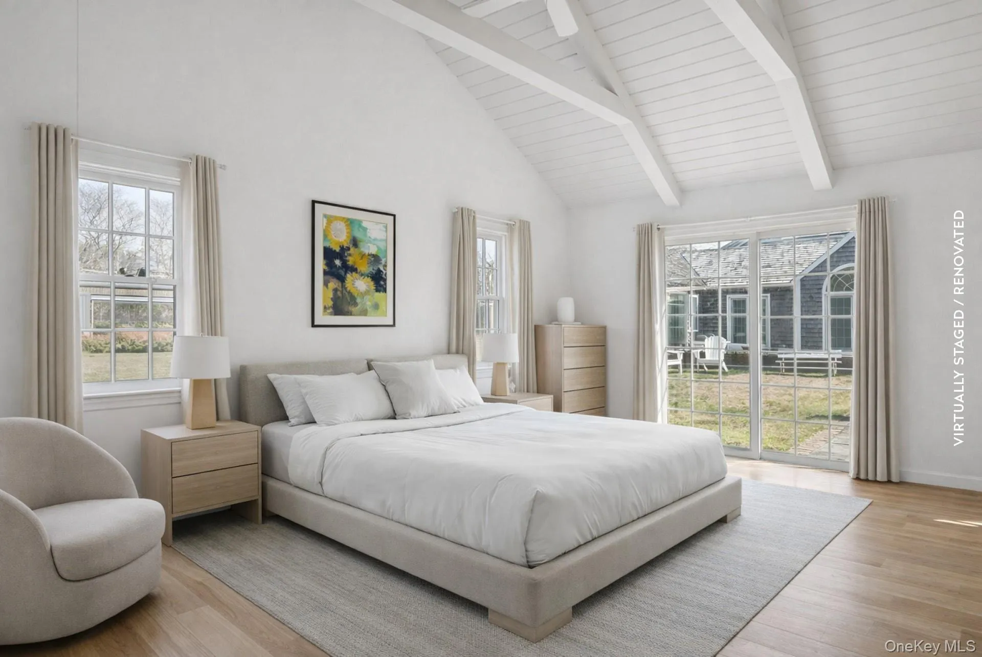 Staged En Suite Guest Bedroom with access to patio Staged En Suite Guest Bedroom with access to patio