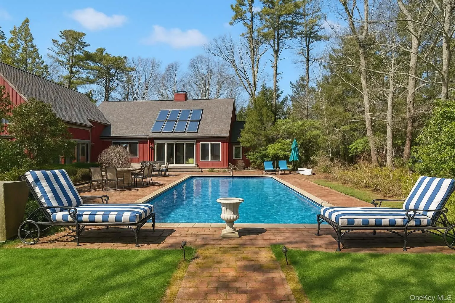 Pool staged with water Pool staged with water