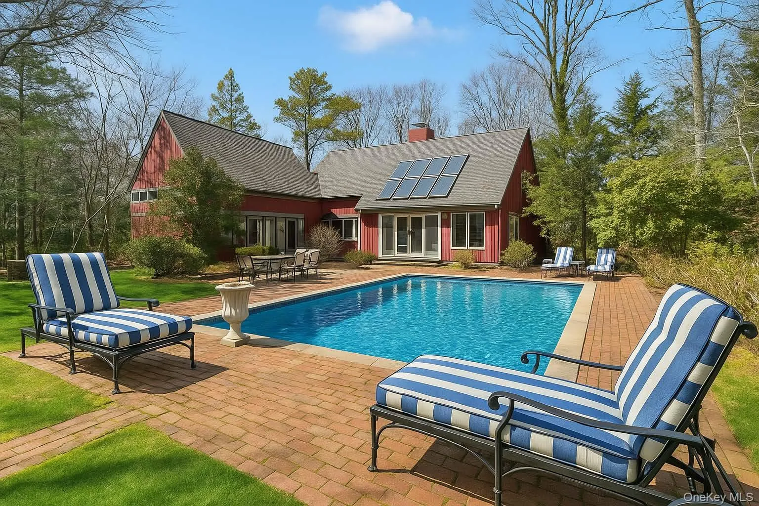 Pool staged with water Pool staged with water