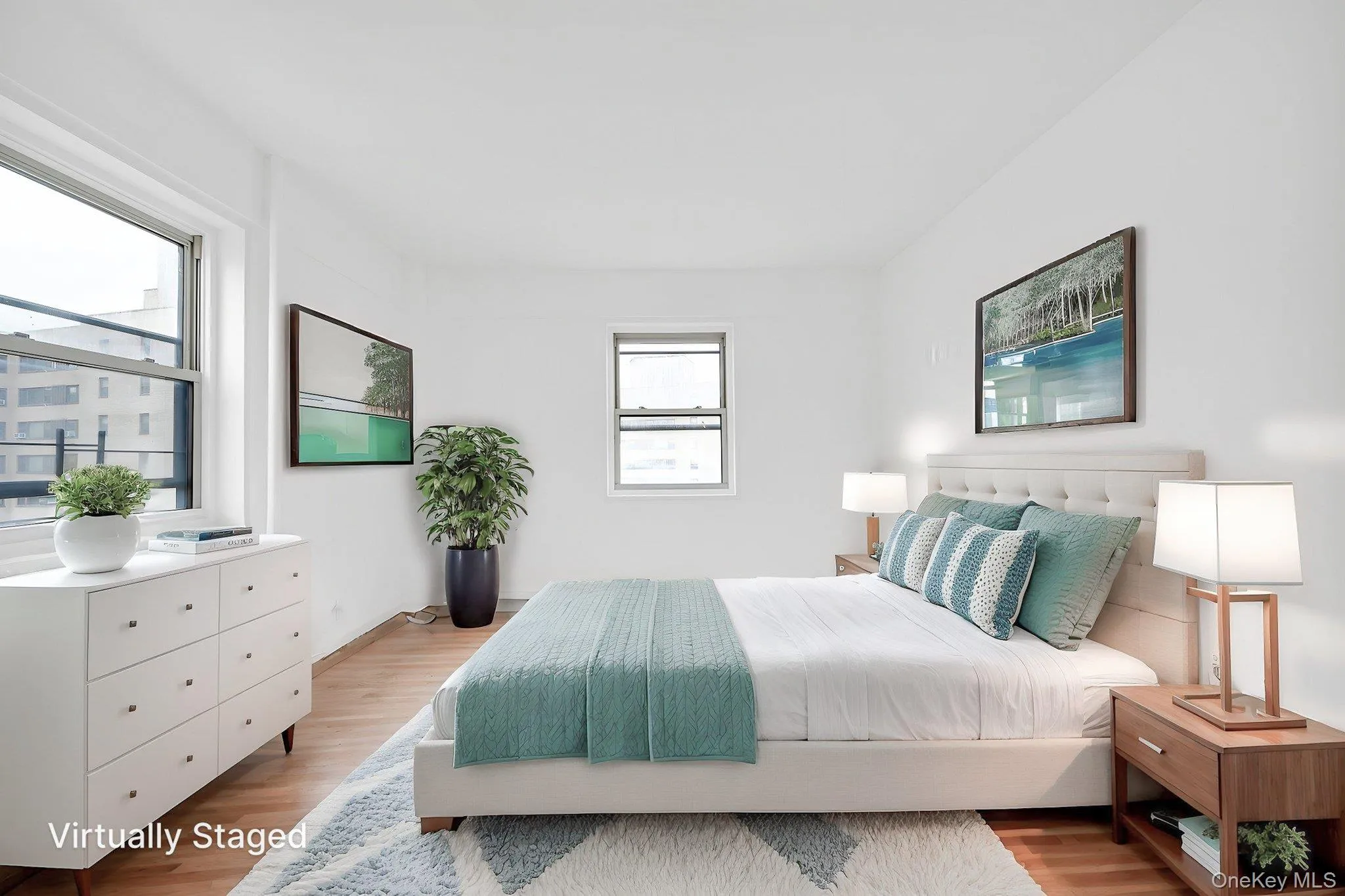 Virtually stage Bedroom 1 with light wood-style floors Virtually stage Bedroom 1 with light wood-style floors