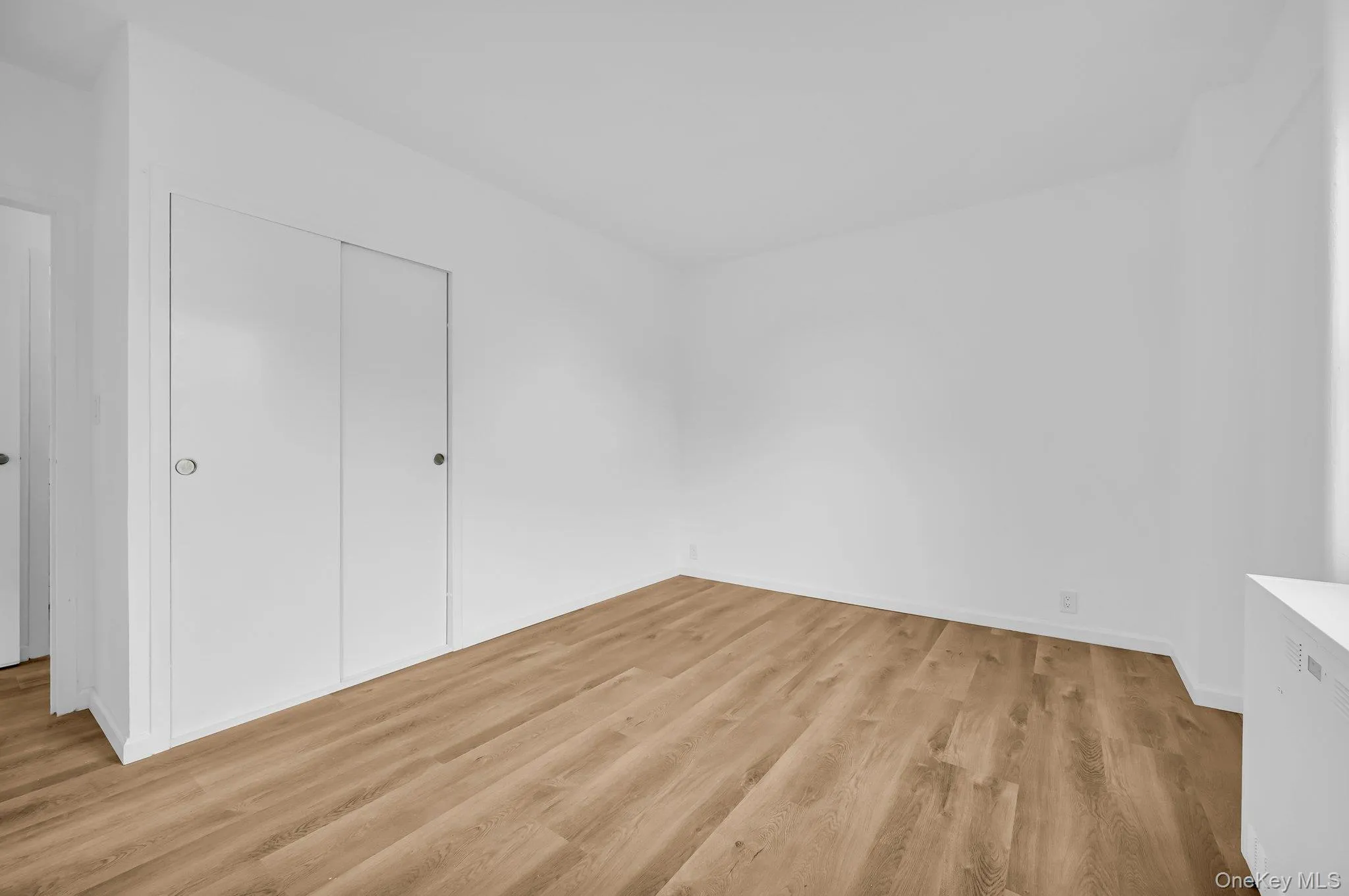 bedroom 1 with a closet, baseboards, and light wood-type flooring bedroom 1 with a closet, baseboards, and light wood-type flooring