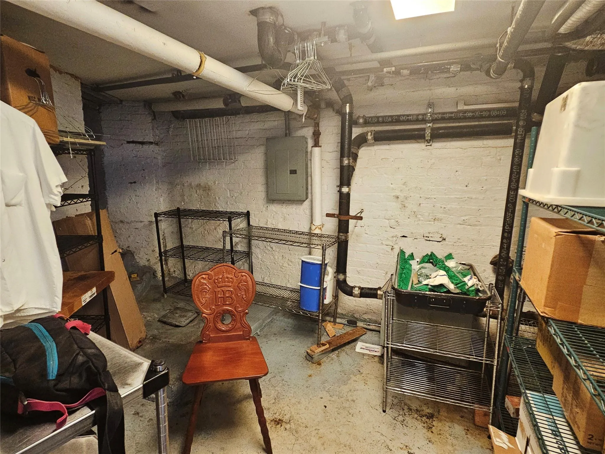 Unfinished basement with electric panel Unfinished basement with electric panel