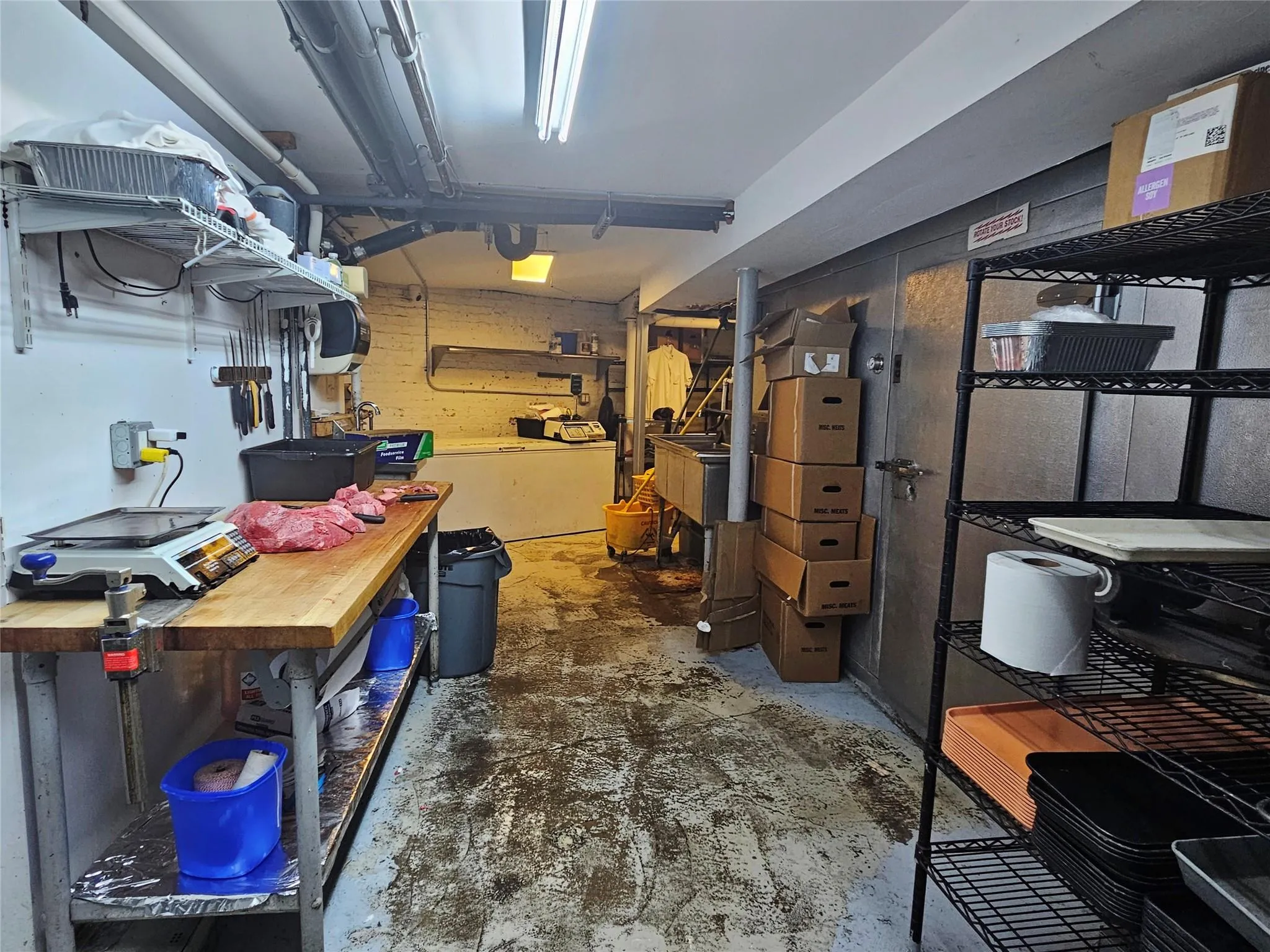 Basement with a workshop area Basement with a workshop area