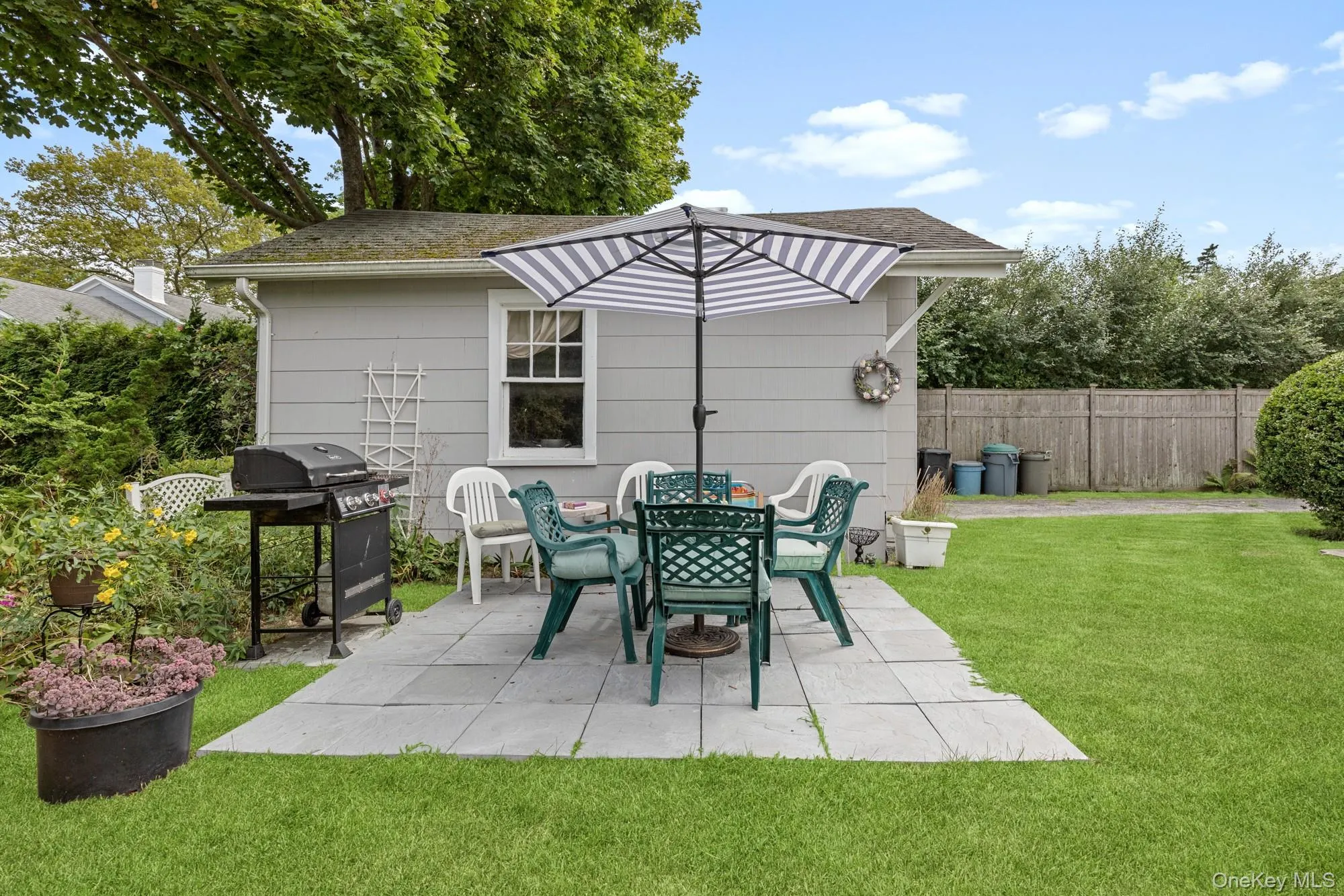 View of patio with a grill View of patio with a grill