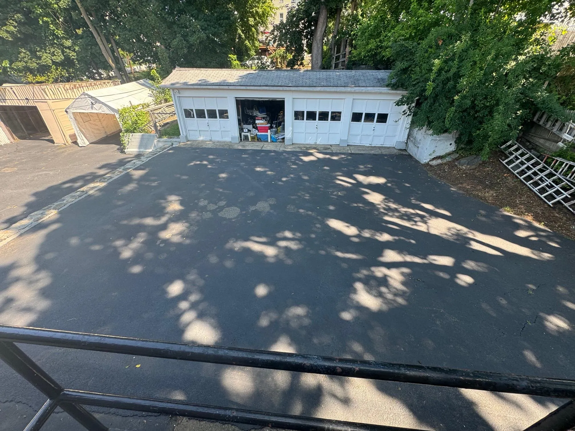 Detached garage with fence Detached garage with fence