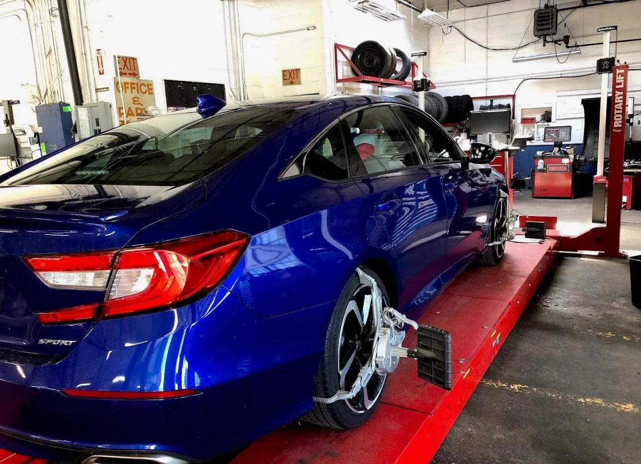 Garage with a garage door opener Garage with a garage door opener
