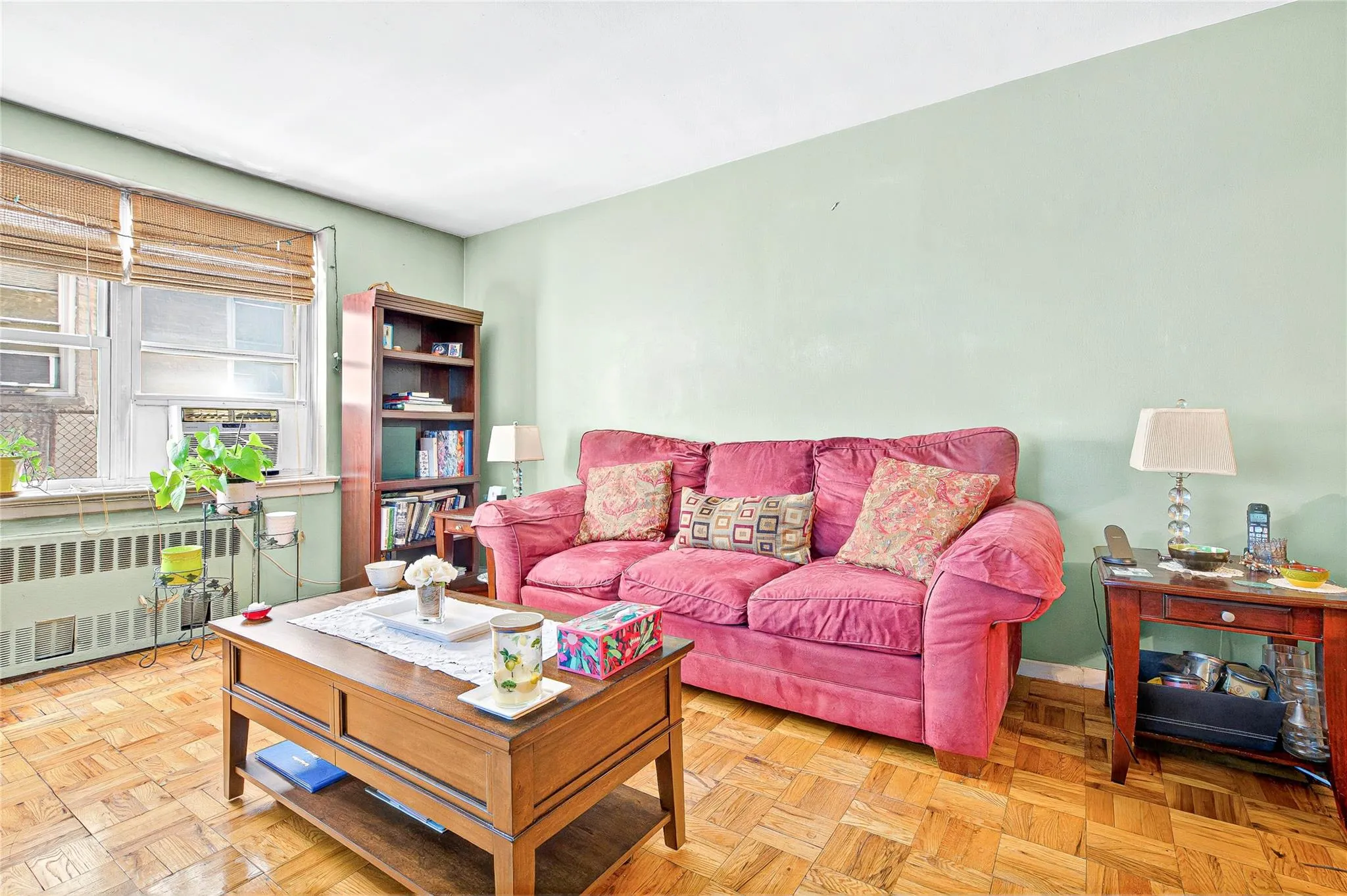 Living room featuring radiator Living room featuring radiator