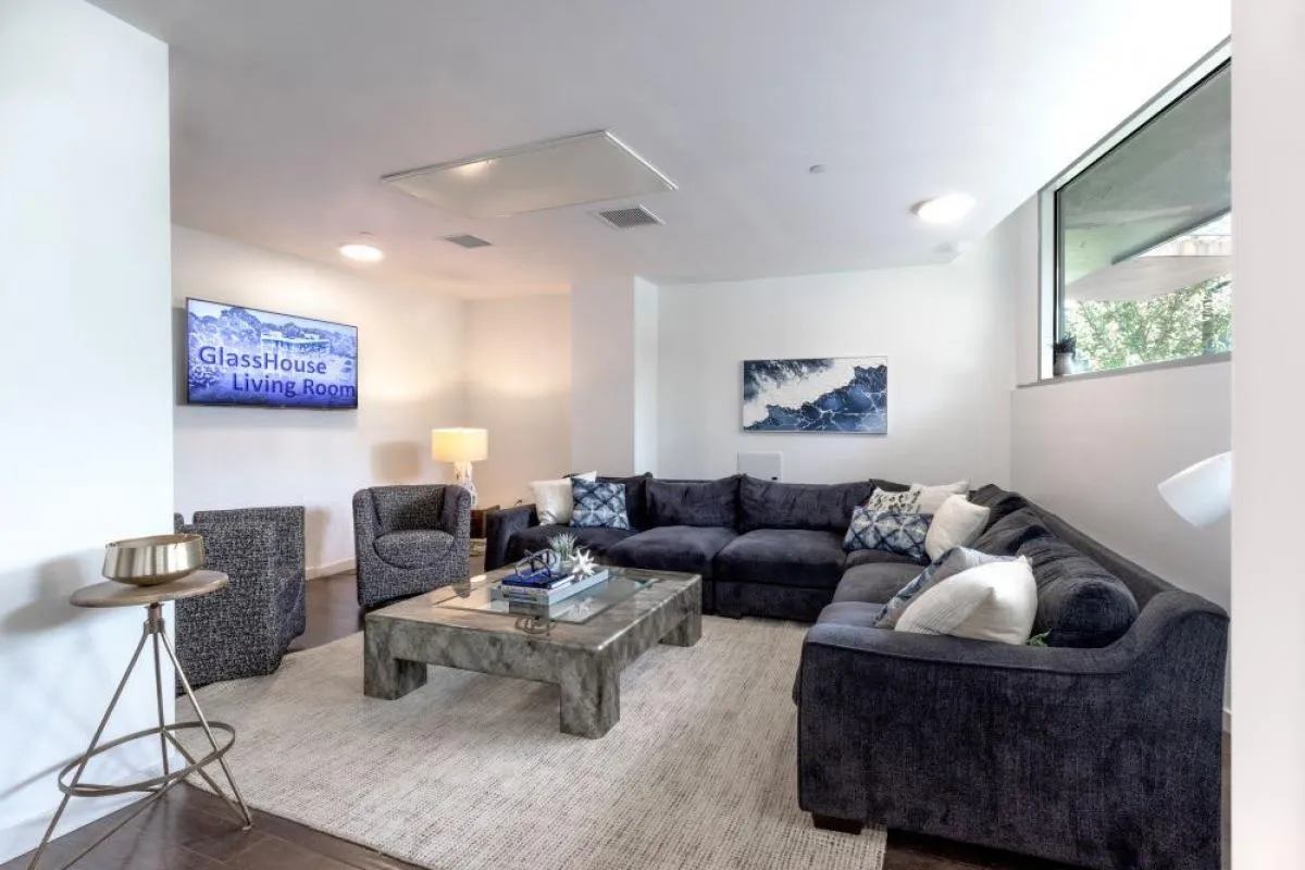 Living room with wood-type flooring Living room with wood-type flooring
