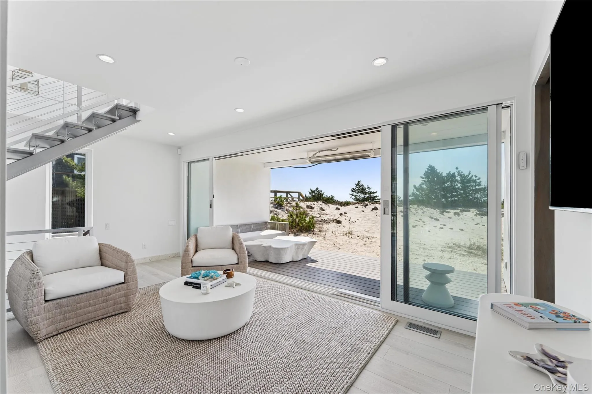 Living area with visible vents and recessed lighting Living area with visible vents and recessed lighting