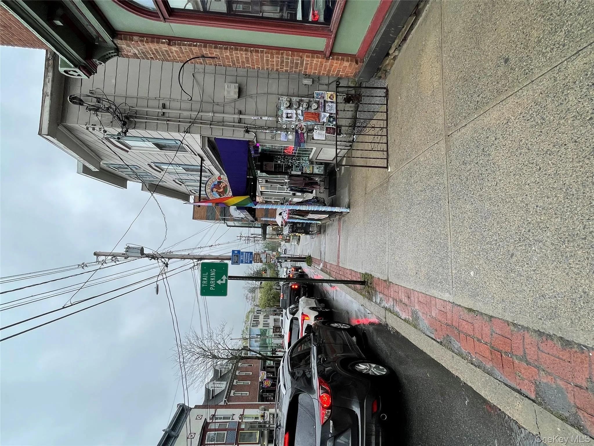 View of road with street lighting and sidewalks View of road with street lighting and sidewalks