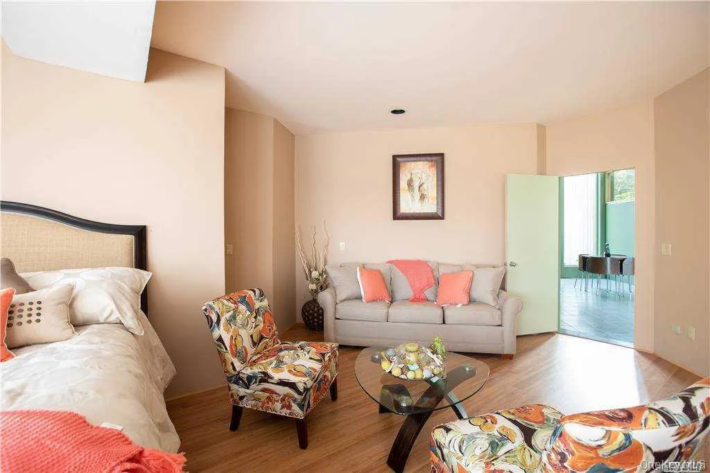 Living room with wood finished floors Living room with wood finished floors