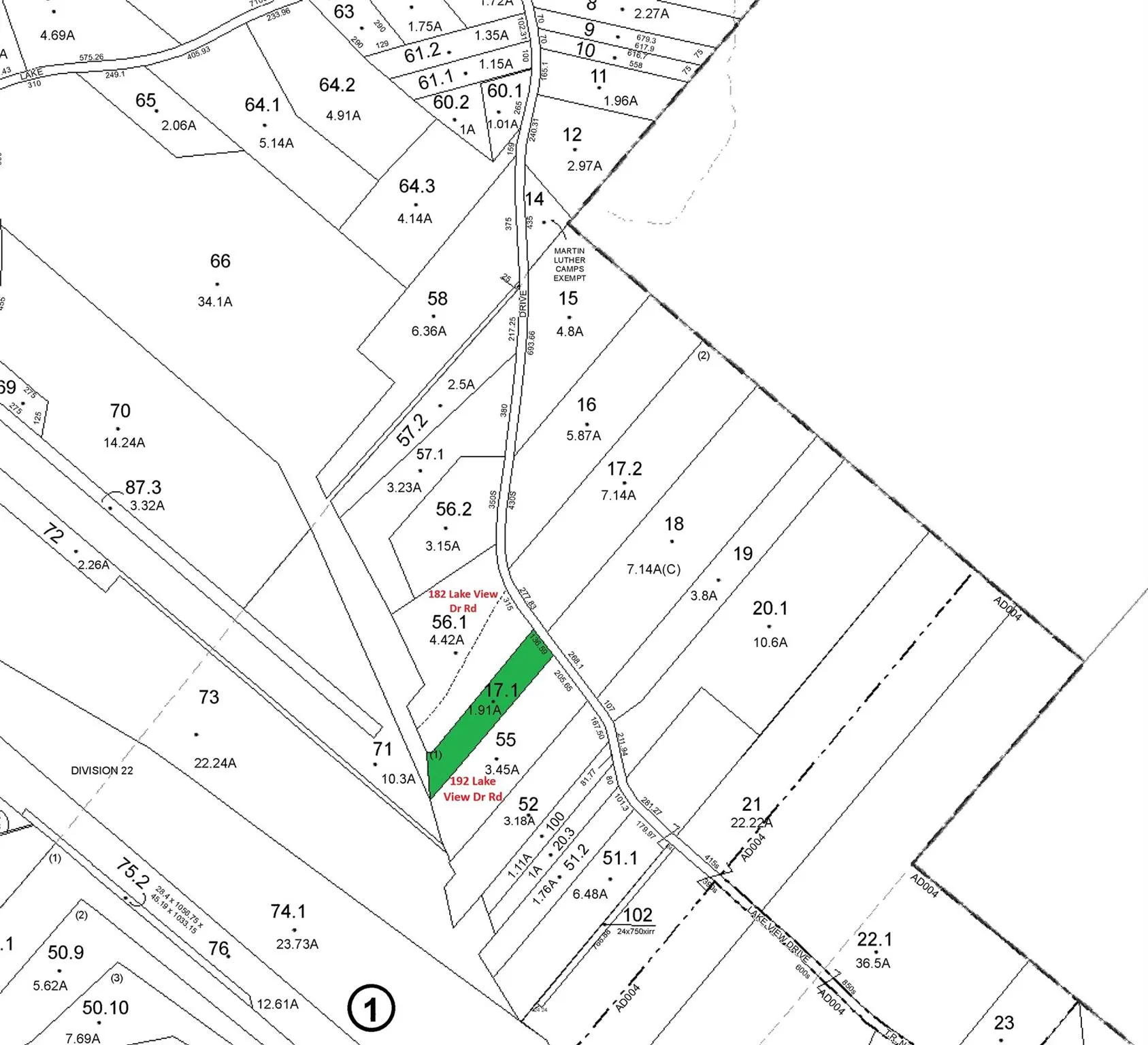Map showing property parcels for GPS Map showing property parcels for GPS