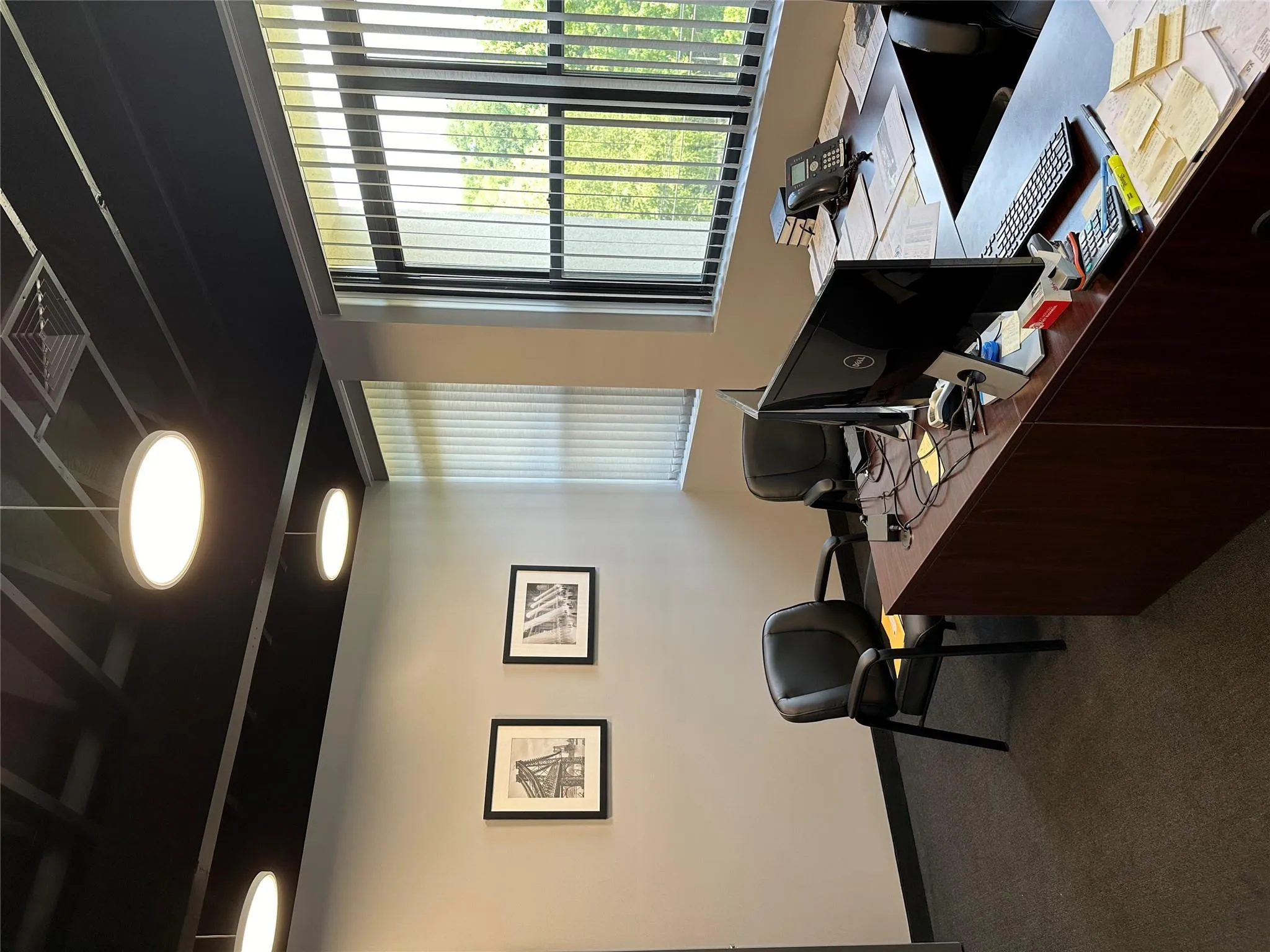 Carpeted office with baseboards Carpeted office with baseboards