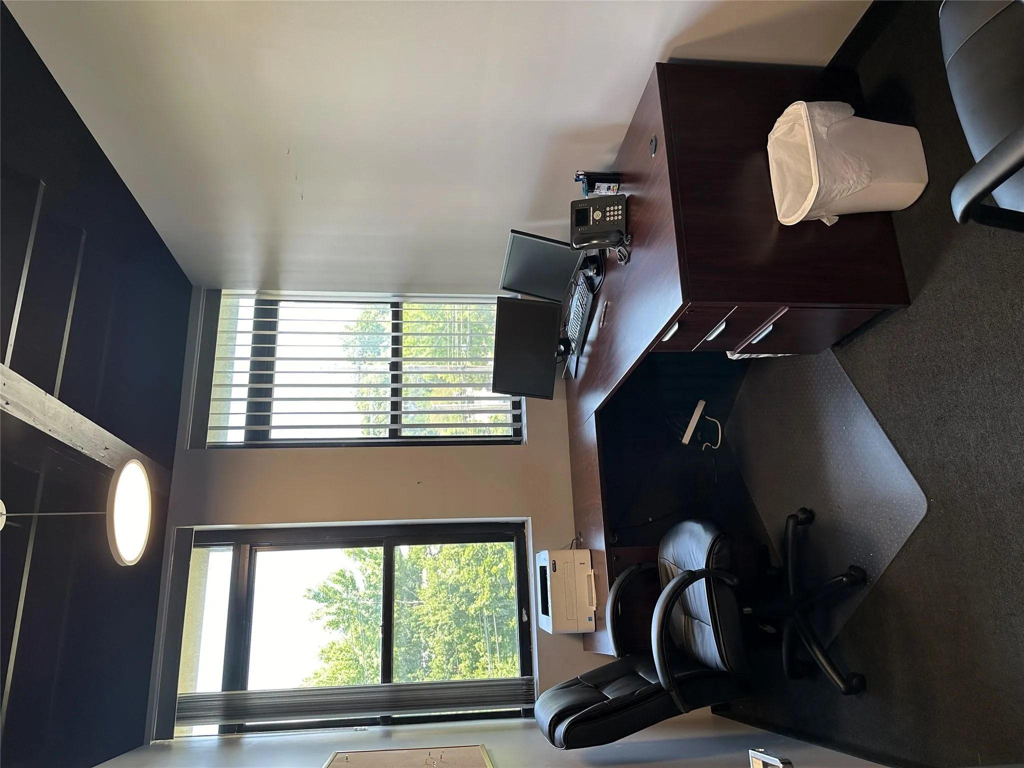 Carpeted office with a wealth of natural light Carpeted office with a wealth of natural light