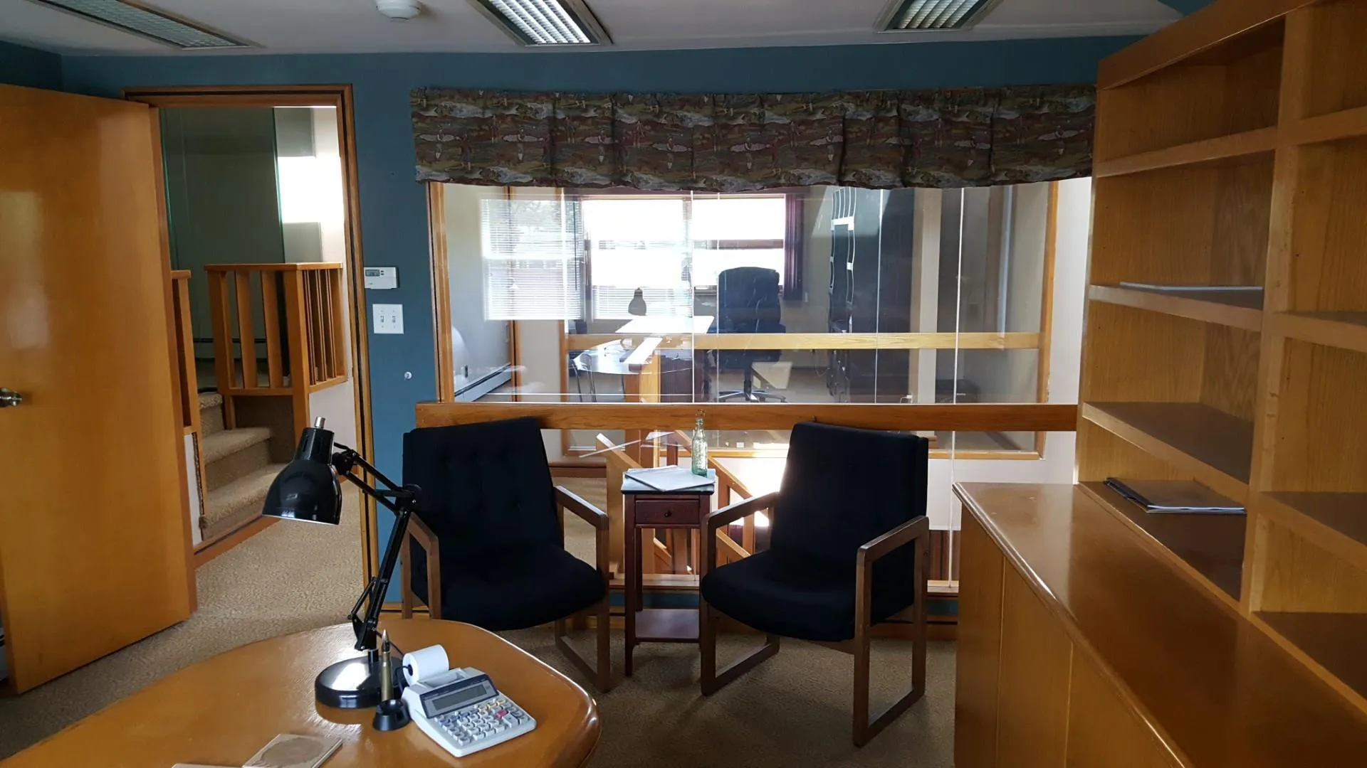 Office space featuring carpet and visible vents Office space featuring carpet and visible vents