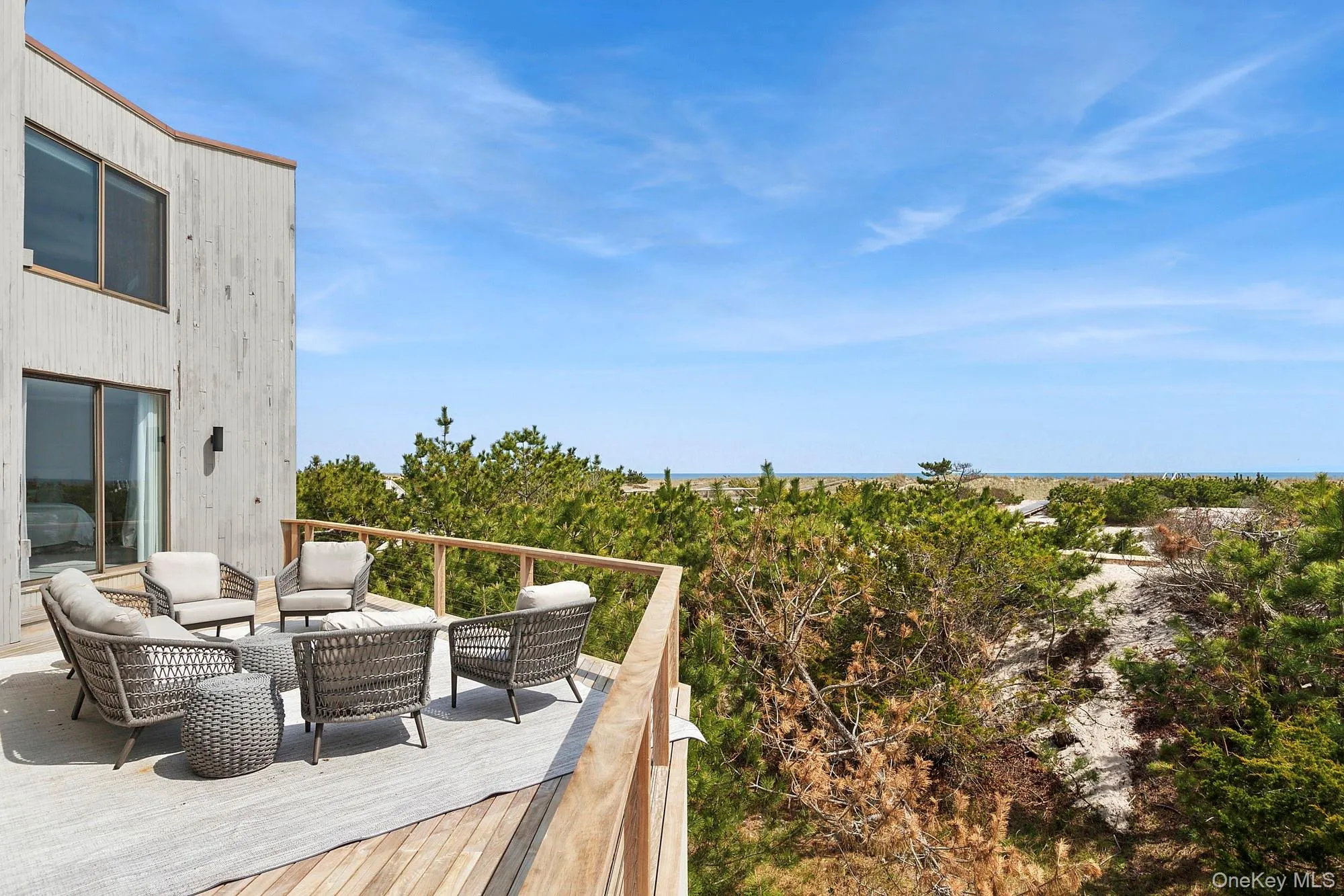 Wooden deck with outdoor lounge area