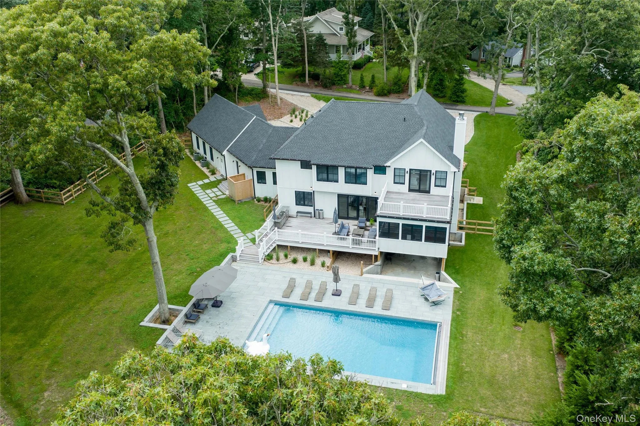 View from above of property featuring a pool View from above of property featuring a pool