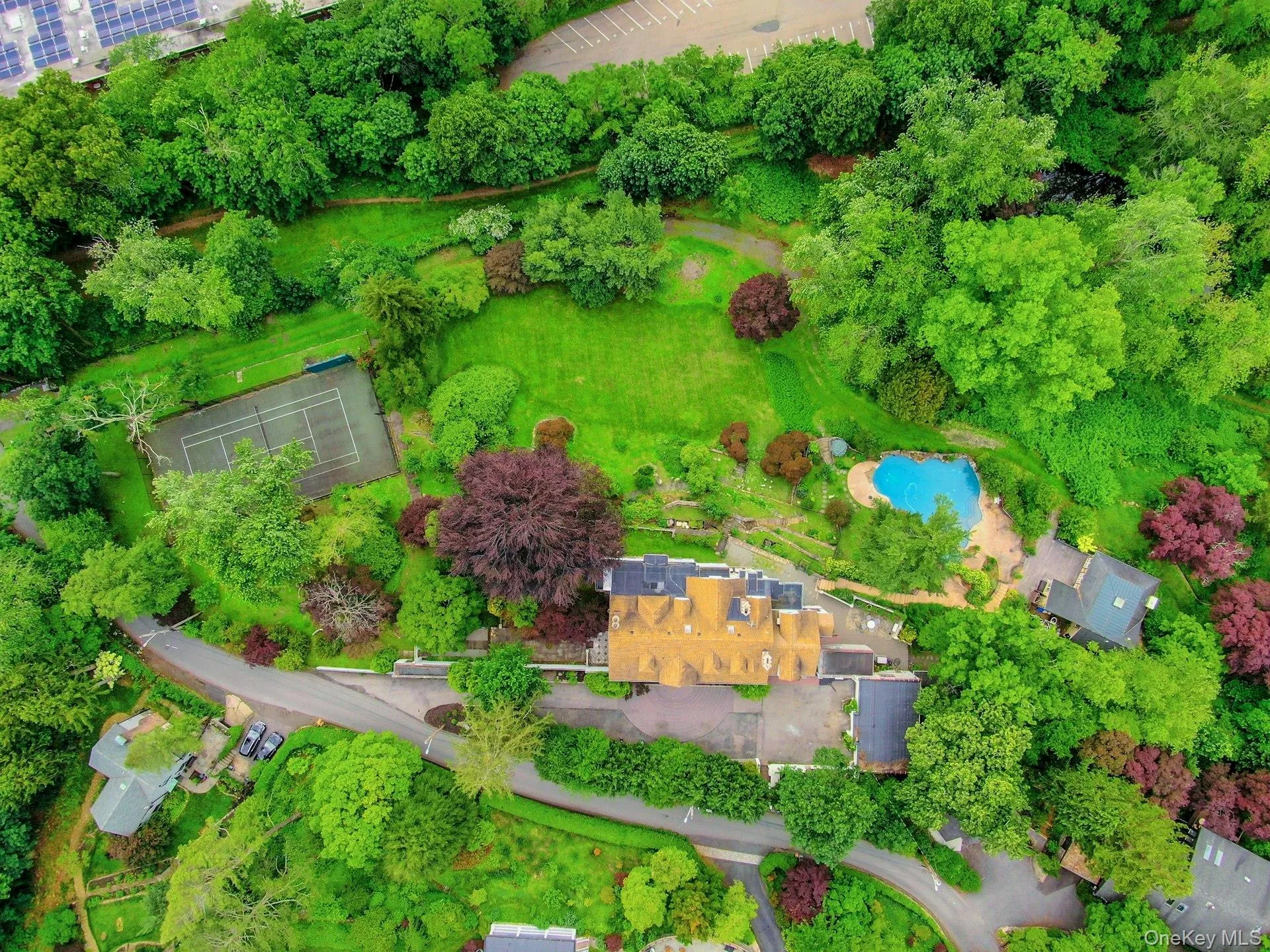 Bird's eye view of estate taken from directly above Bird's eye view of estate taken from directly above