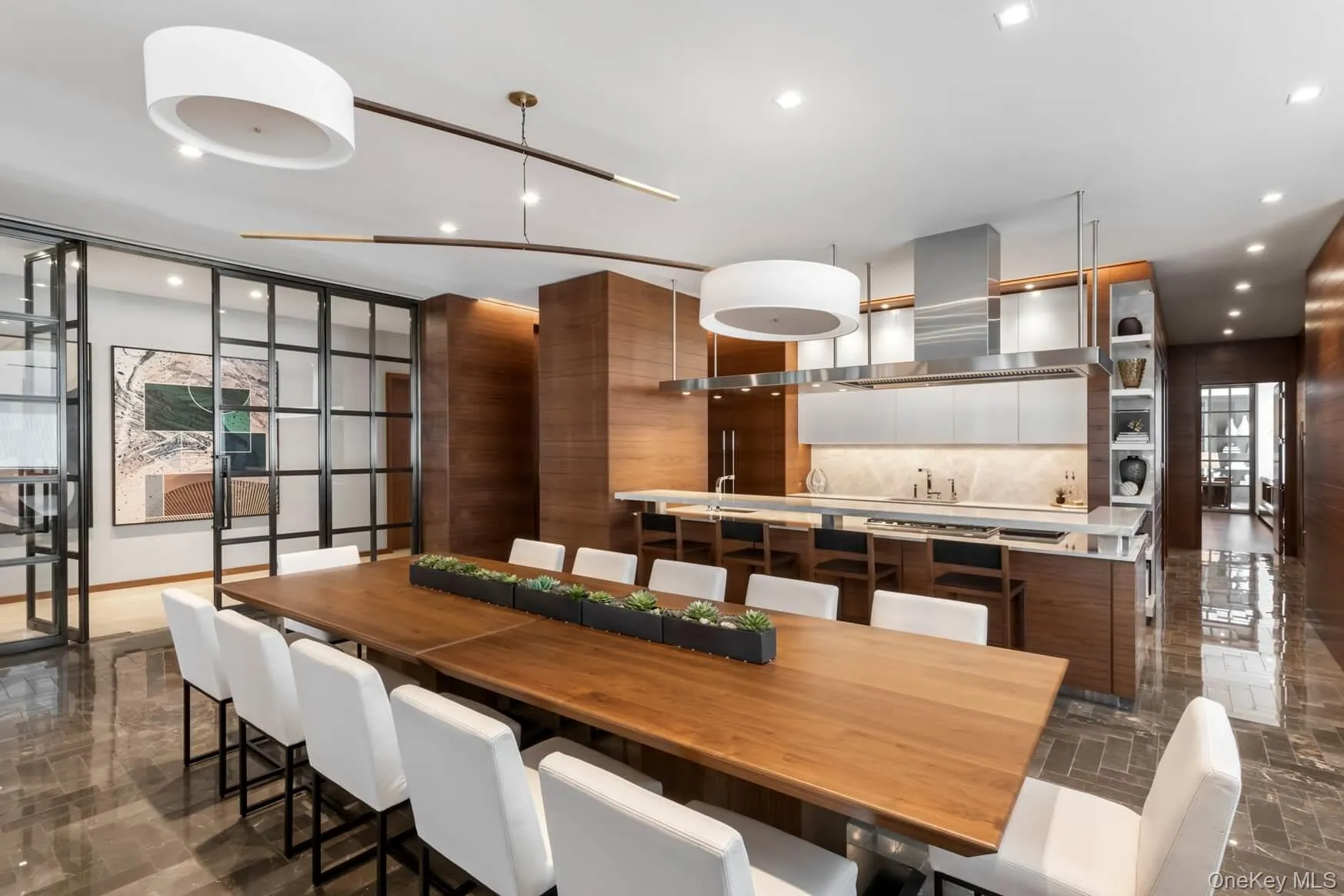 Dining room with recessed lighting Dining room with recessed lighting