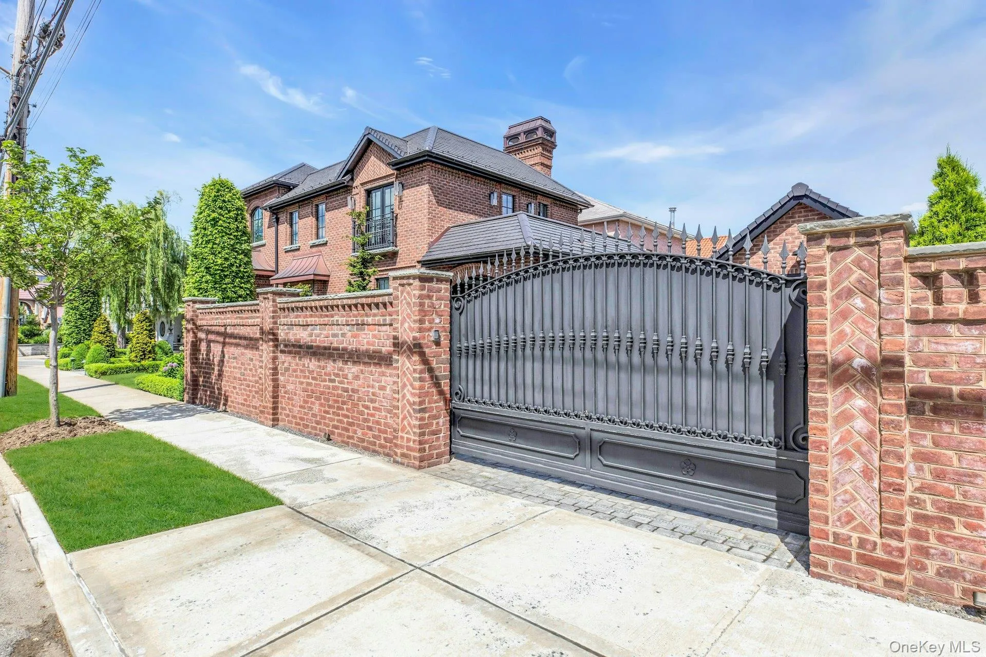 Gate with a fenced front yard Gate with a fenced front yard