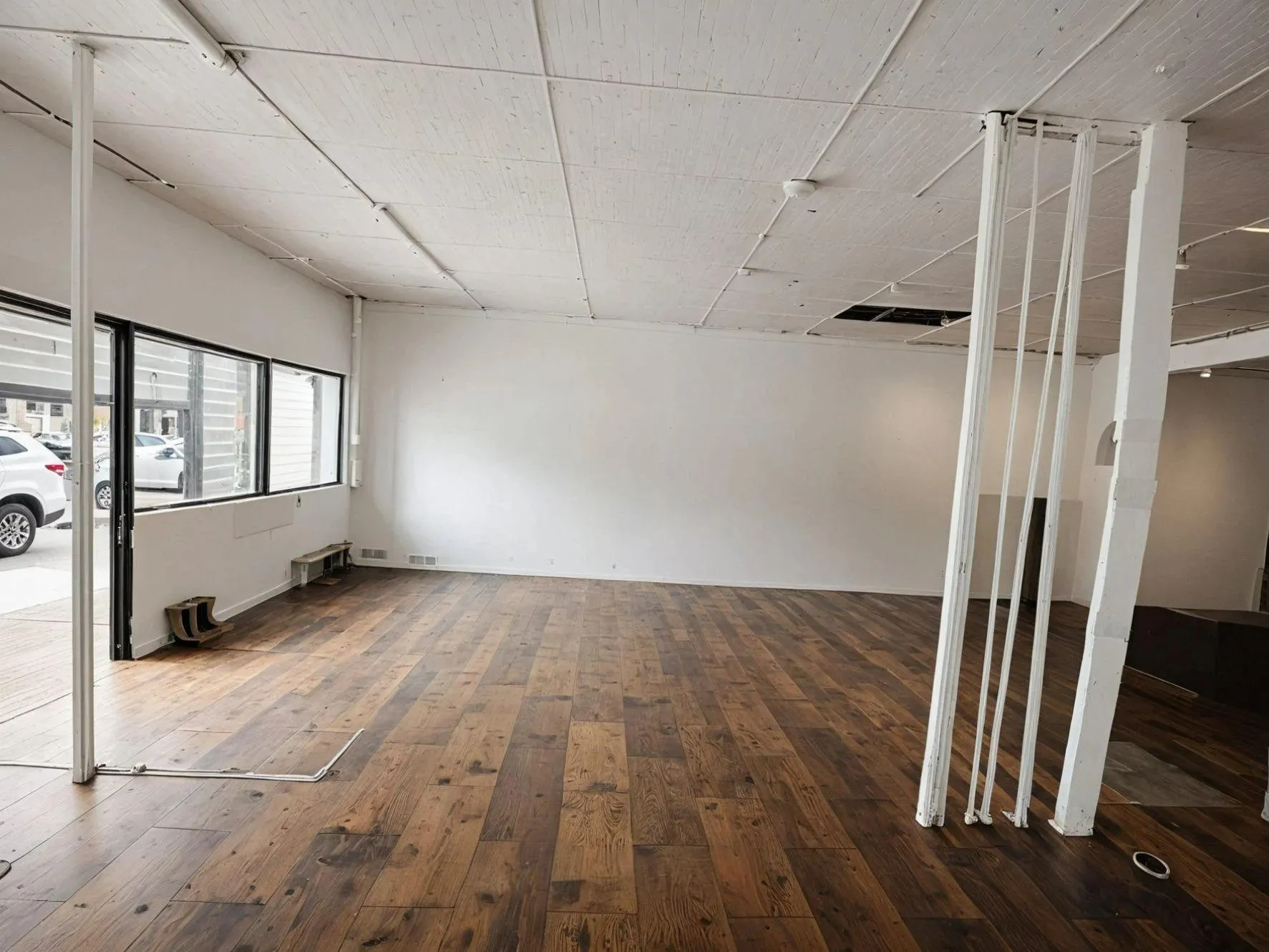 Retail space interior from the side Retail space interior from the side