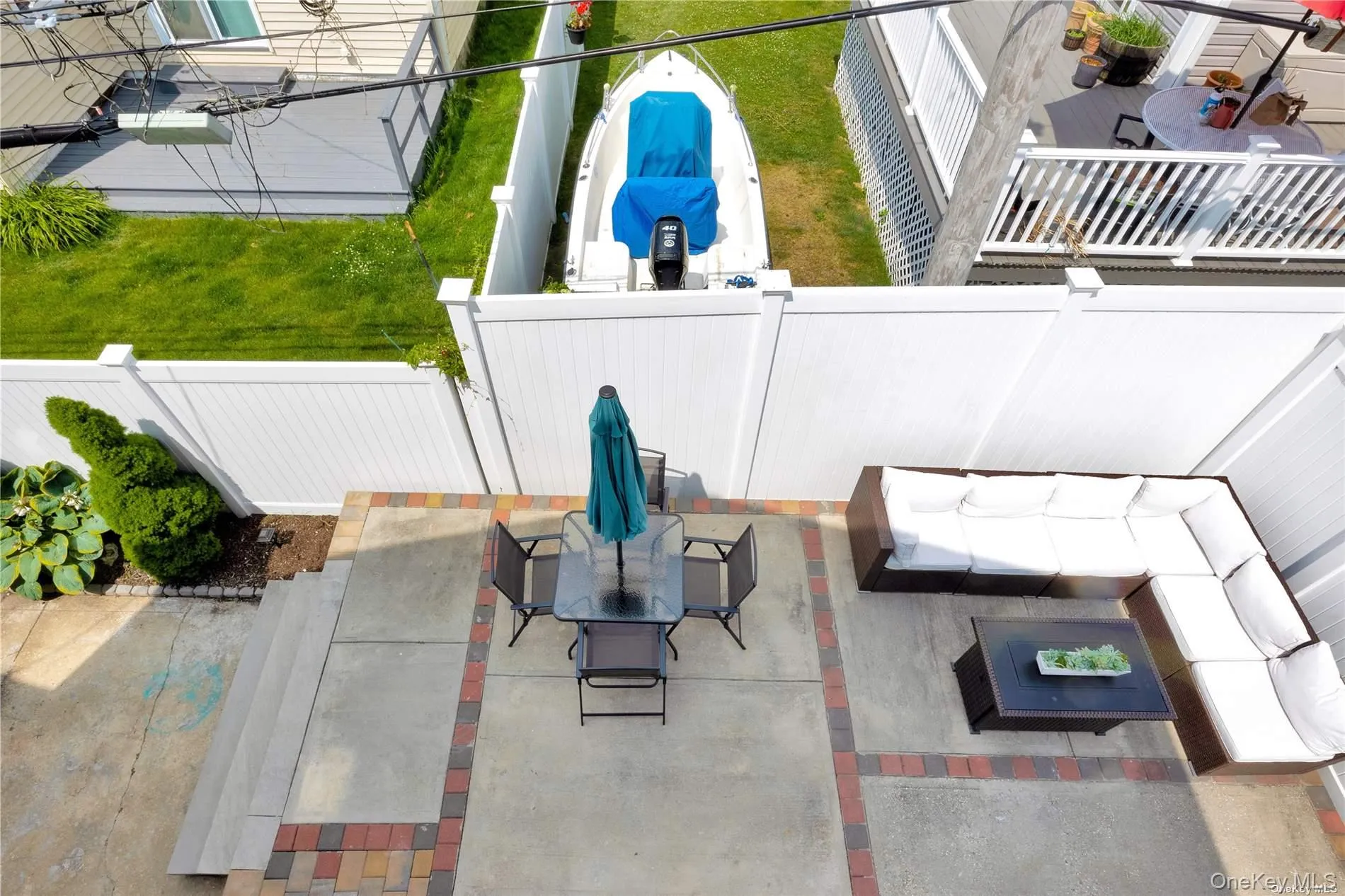 View of patio featuring a fenced backyard View of patio featuring a fenced backyard