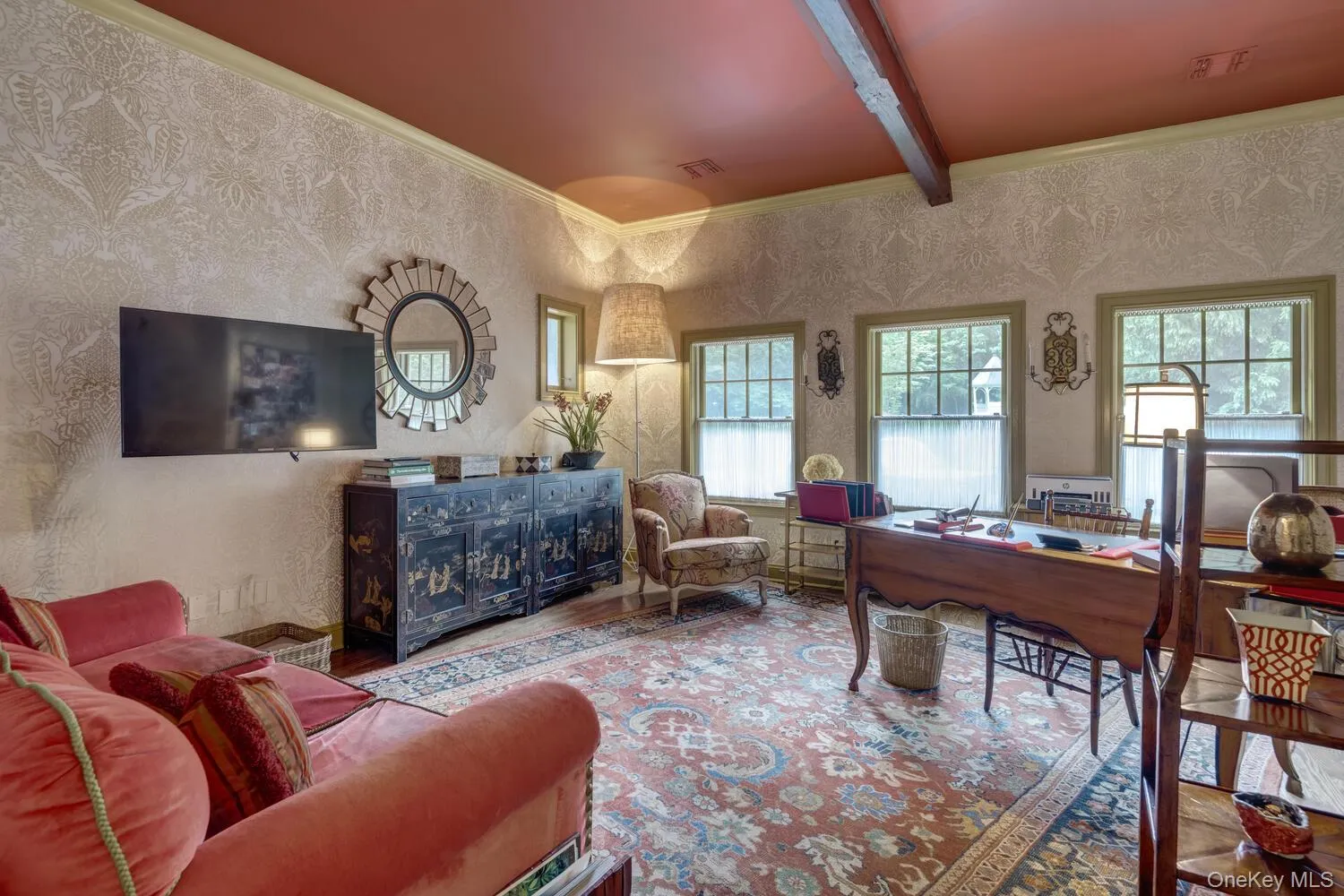 Office or first floor bedroom with exposed beam ceiling Office or first floor bedroom with exposed beam ceiling