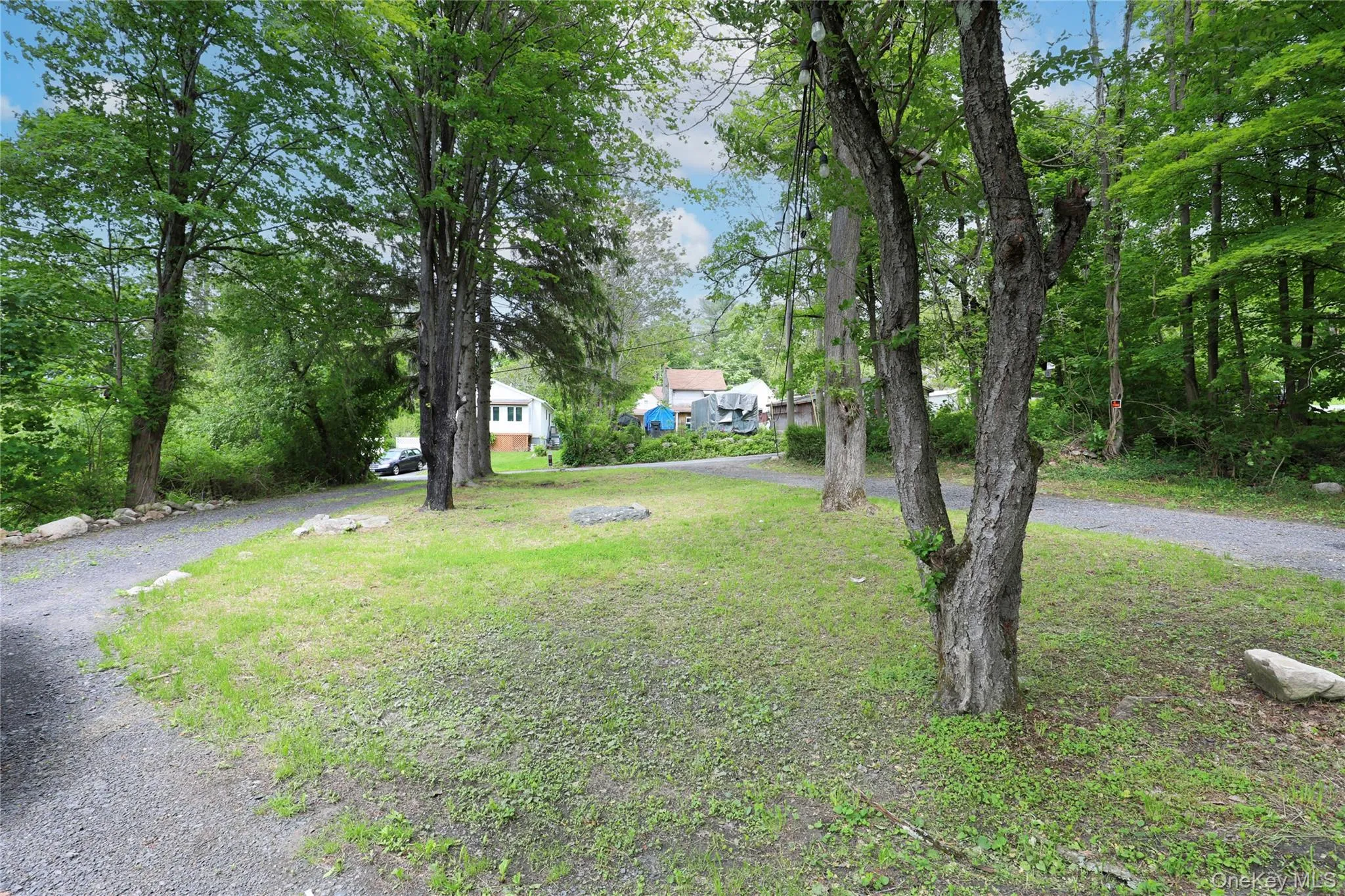View of yard with driveway View of yard with driveway