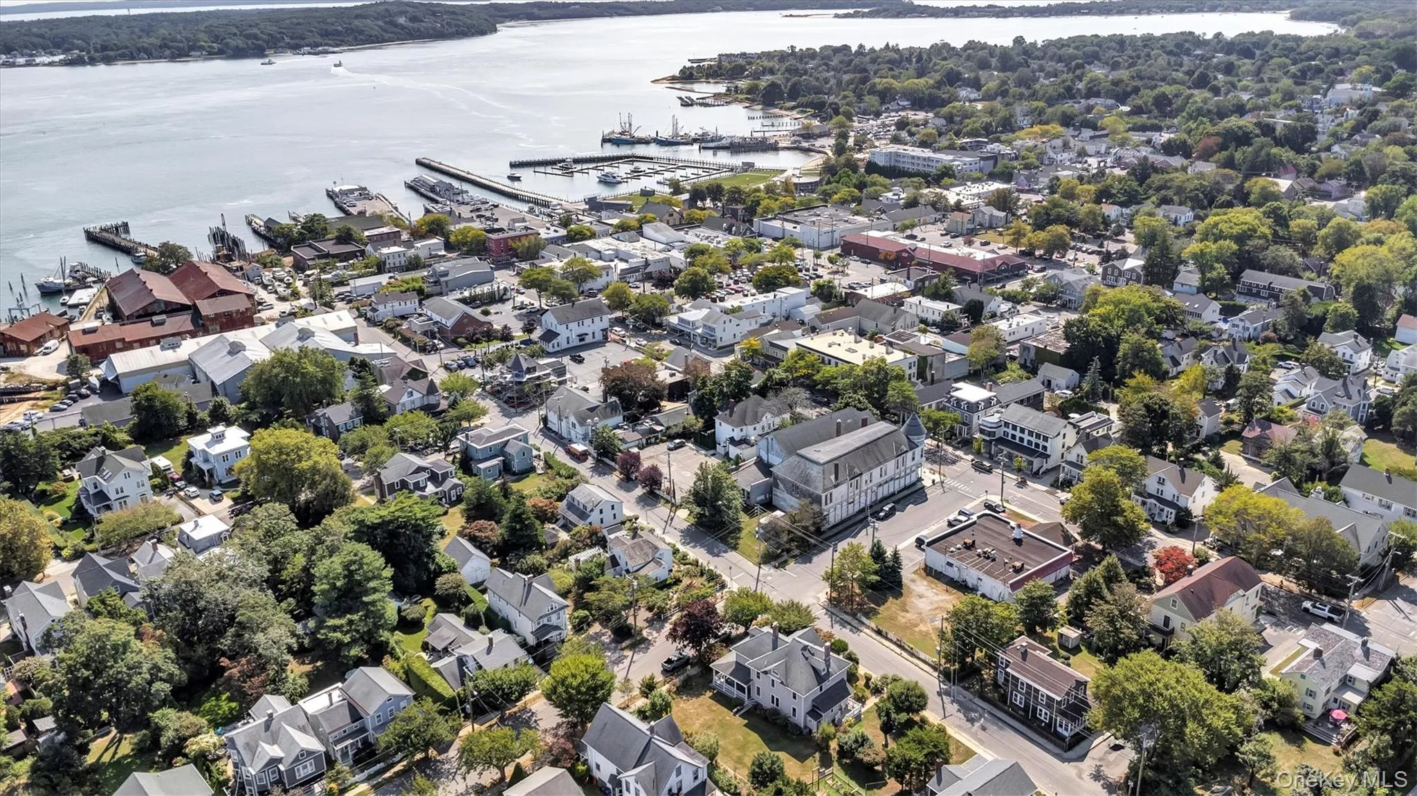Drone / aerial view of a nearby body of water Drone / aerial view of a nearby body of water
