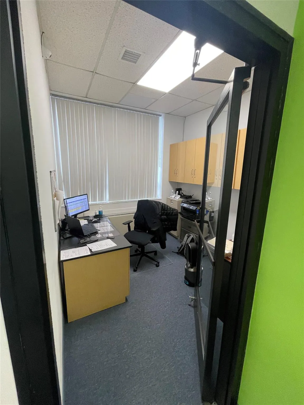 Carpeted office featuring a paneled ceiling Carpeted office featuring a paneled ceiling
