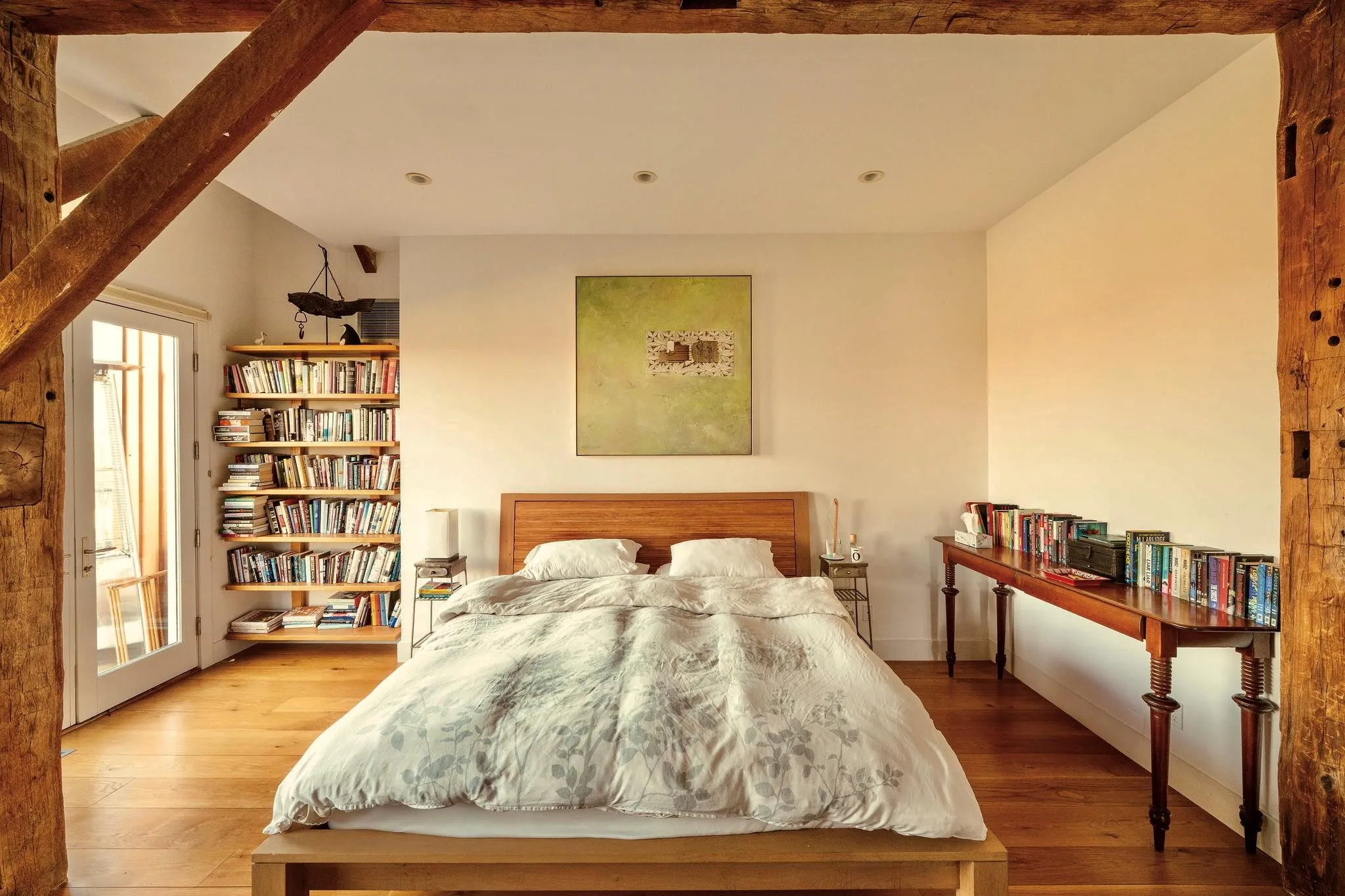Bedroom with hardwood / wood-style floors and recessed lighting Bedroom with hardwood / wood-style floors and recessed lighting