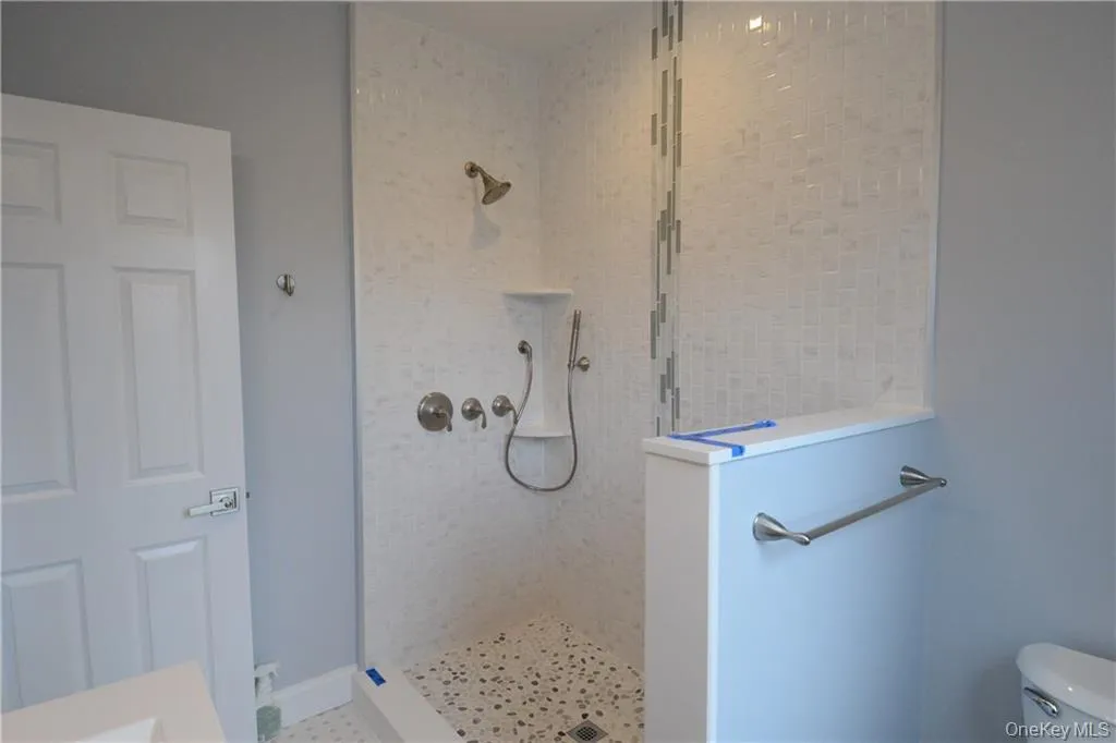 Bathroom with a walk in shower and toilet Bathroom with a walk in shower and toilet