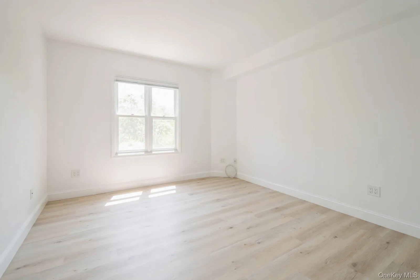 Spare room with light wood-style floors and baseboards Spare room with light wood-style floors and baseboards
