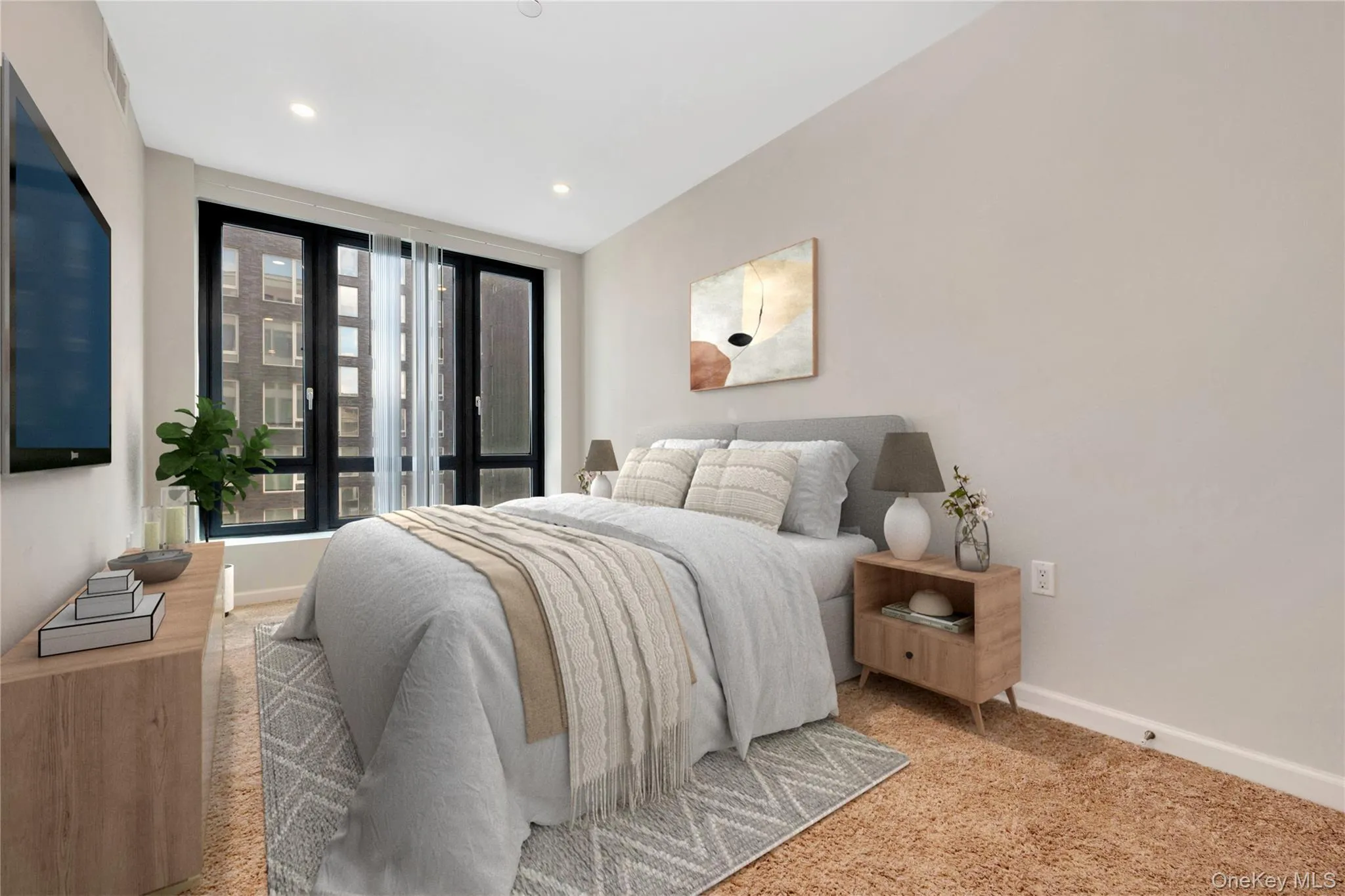 Carpeted bedroom with access to outside, baseboards, and multiple windows Carpeted bedroom with access to outside, baseboards, and multiple windows