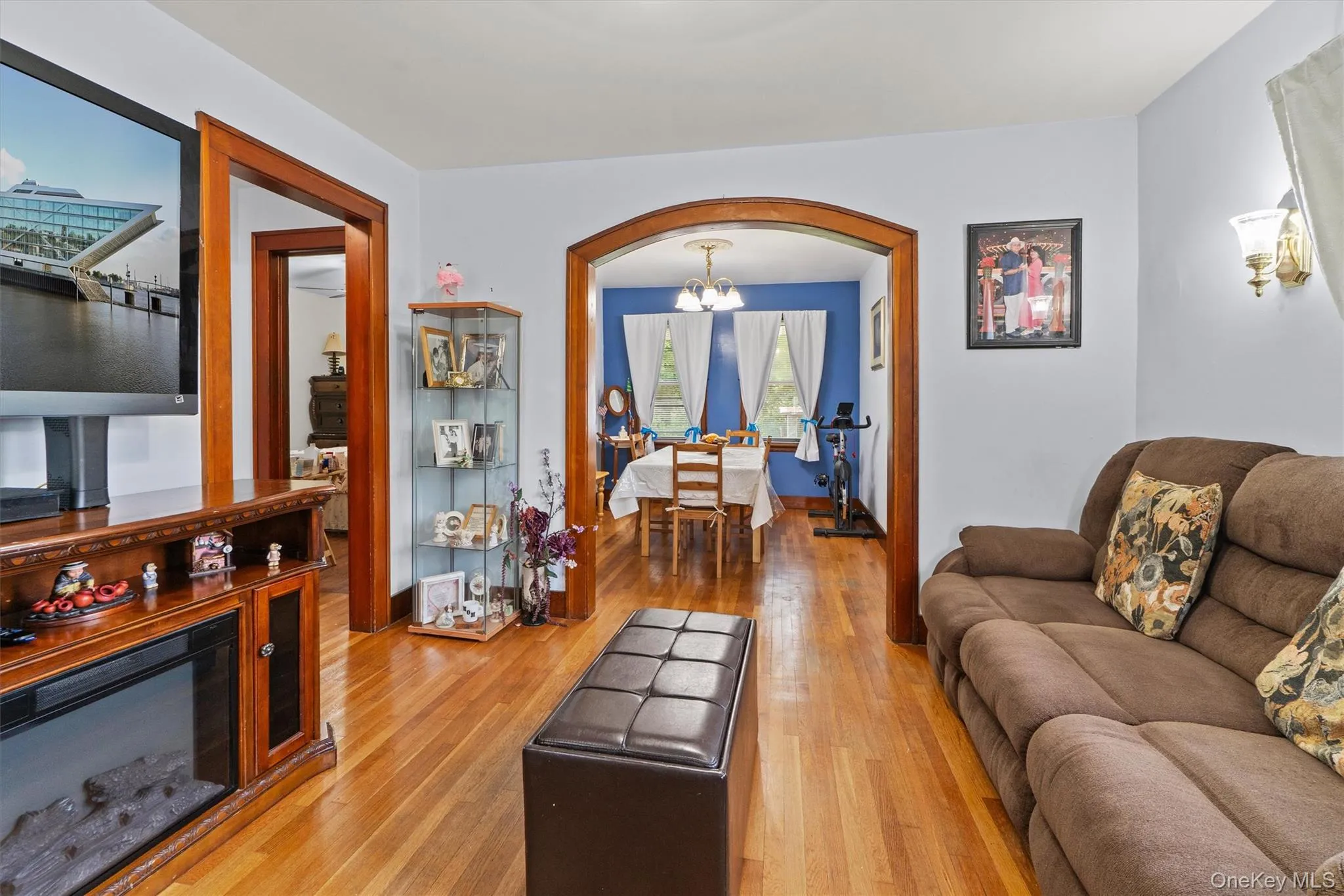 Living room with hardwood floors. Living room with hardwood floors.