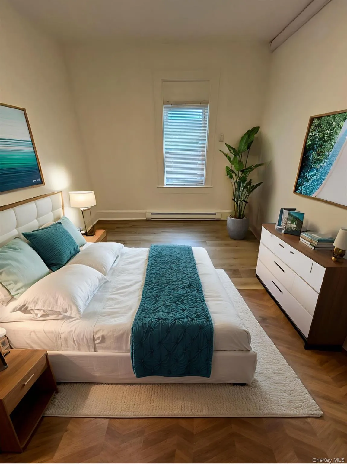 Bedroom featuring a baseboard radiator and baseboards Bedroom featuring a baseboard radiator and baseboards