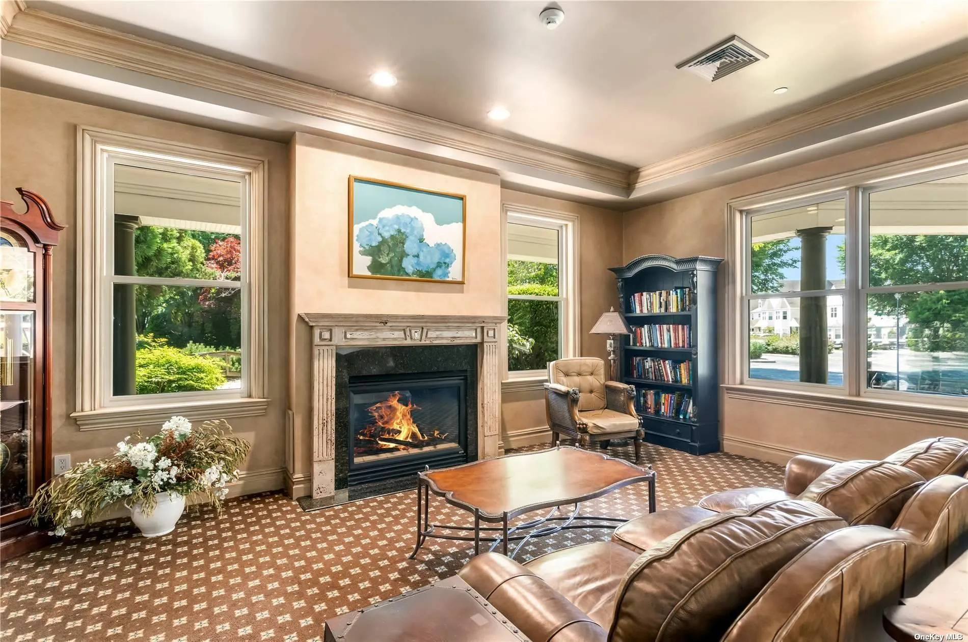 Library with fireplace Library with fireplace