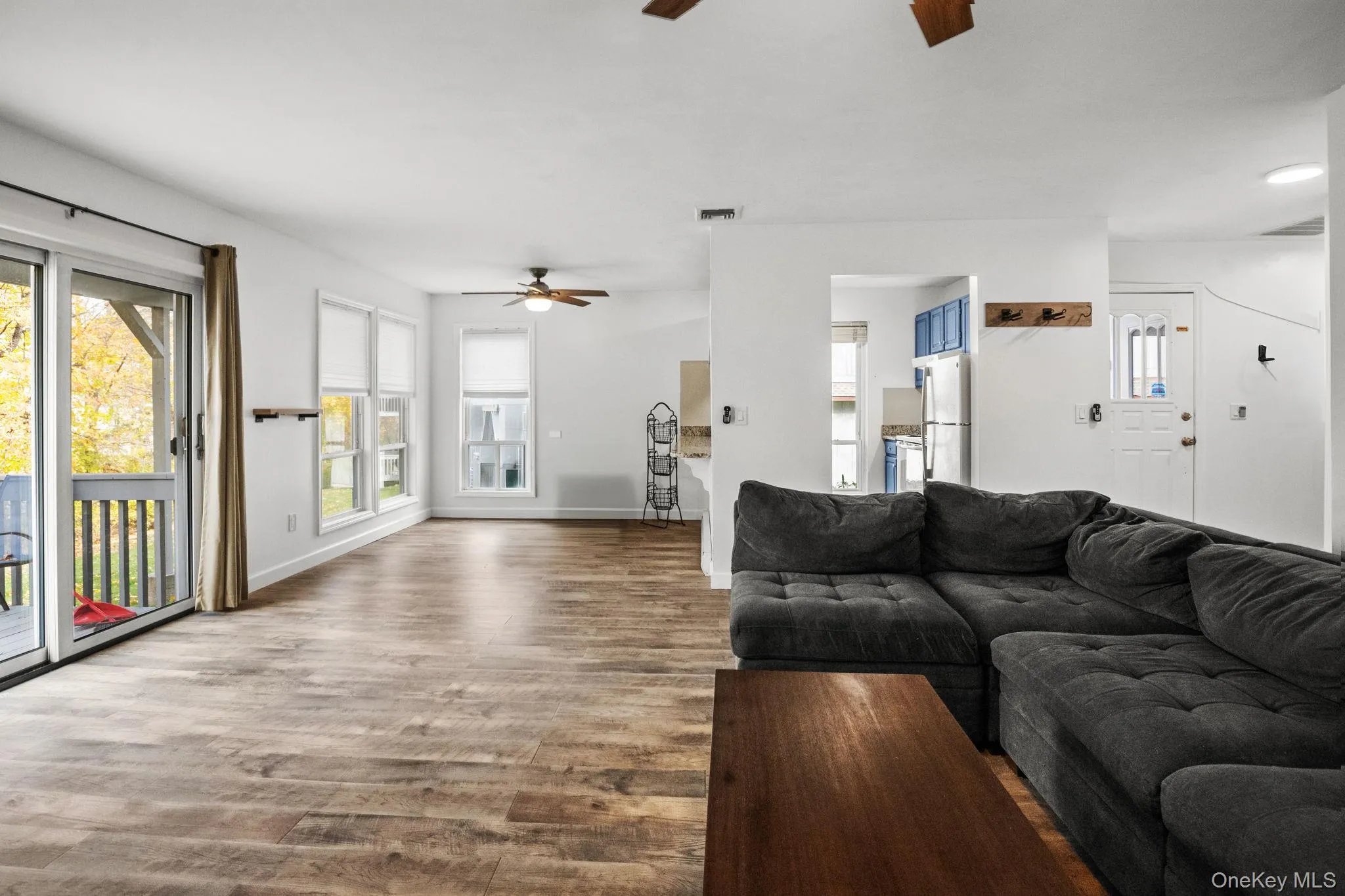 The open floor plan connects the living, dining, and kitchen areas seamlessly for easy everyday living. The open floor plan connects the living, dining, and kitchen areas seamlessly for easy everyday living.