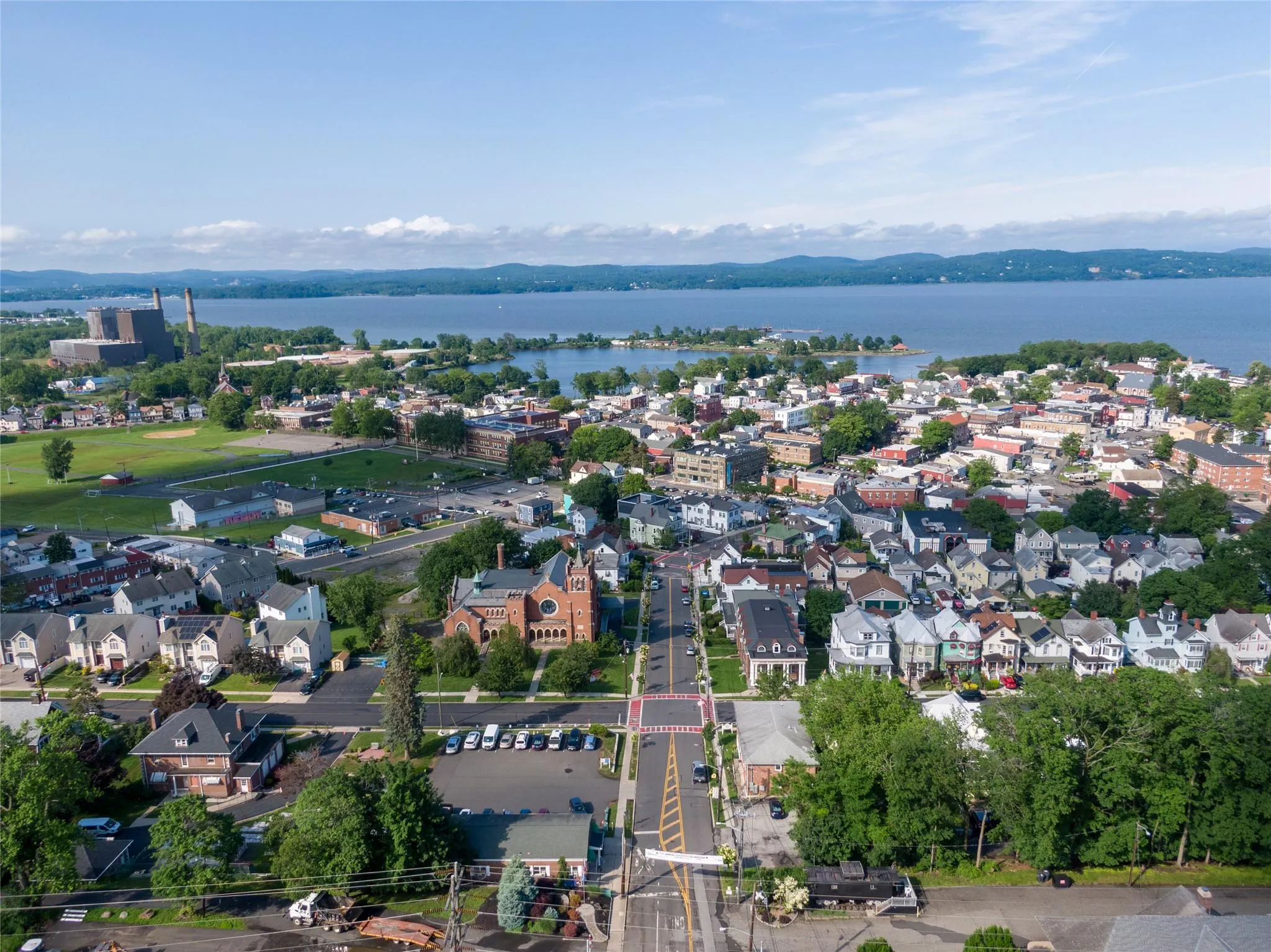 Aerial view of a nearby body of water Aerial view of a nearby body of water